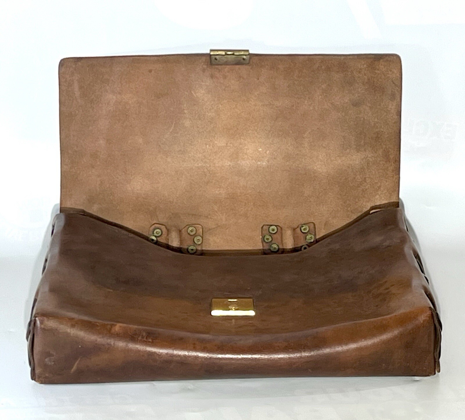 Vintage Leather Hand Crafted Personalized Briefcase Document Split Bag Brown 16″