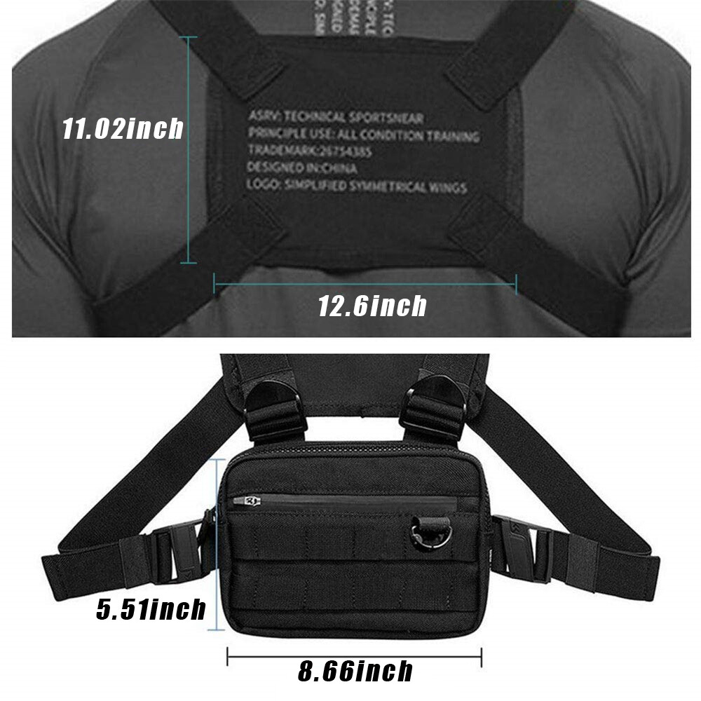 Tactical Combat Chest Rig Concealed Front Pouch Recon Kit Pack EDC Carry Pouch