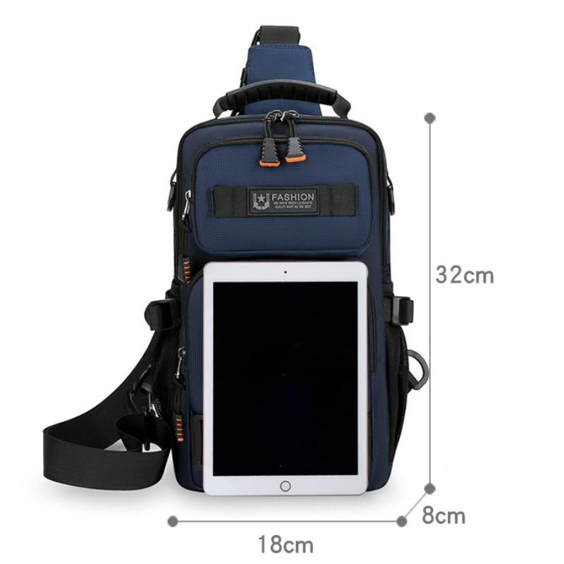 Men’s Oxford Chest Waist Pack Crossbody Bag Casual Fashion Handbag Male Travel