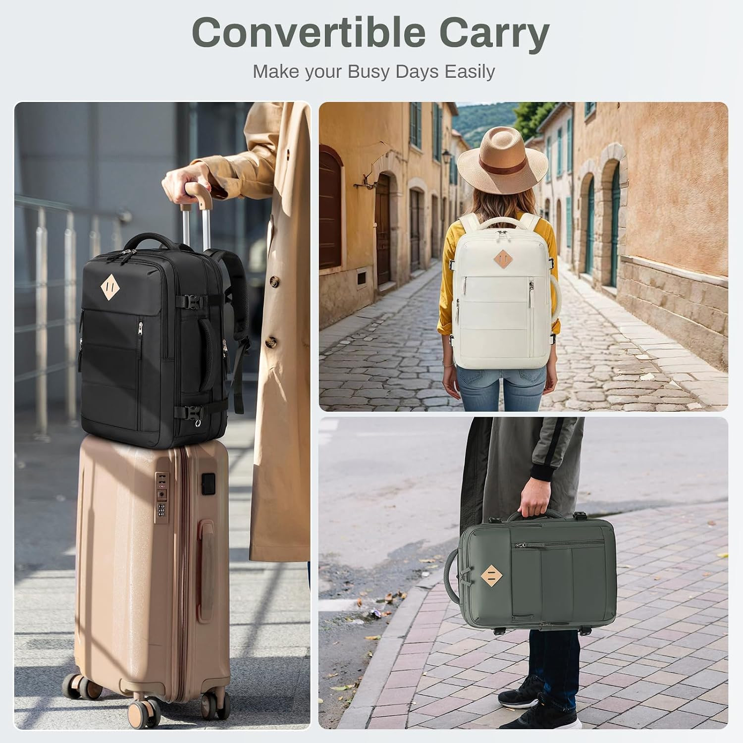 Travel Backpack for Men, 32L Expandable Carry on Flight Approved Backpack for Wo