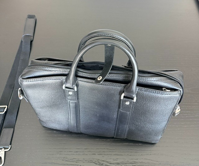 Brooks Brothers Genuine Leather Briefcase Shoulder Bag – Black, Mint Condition