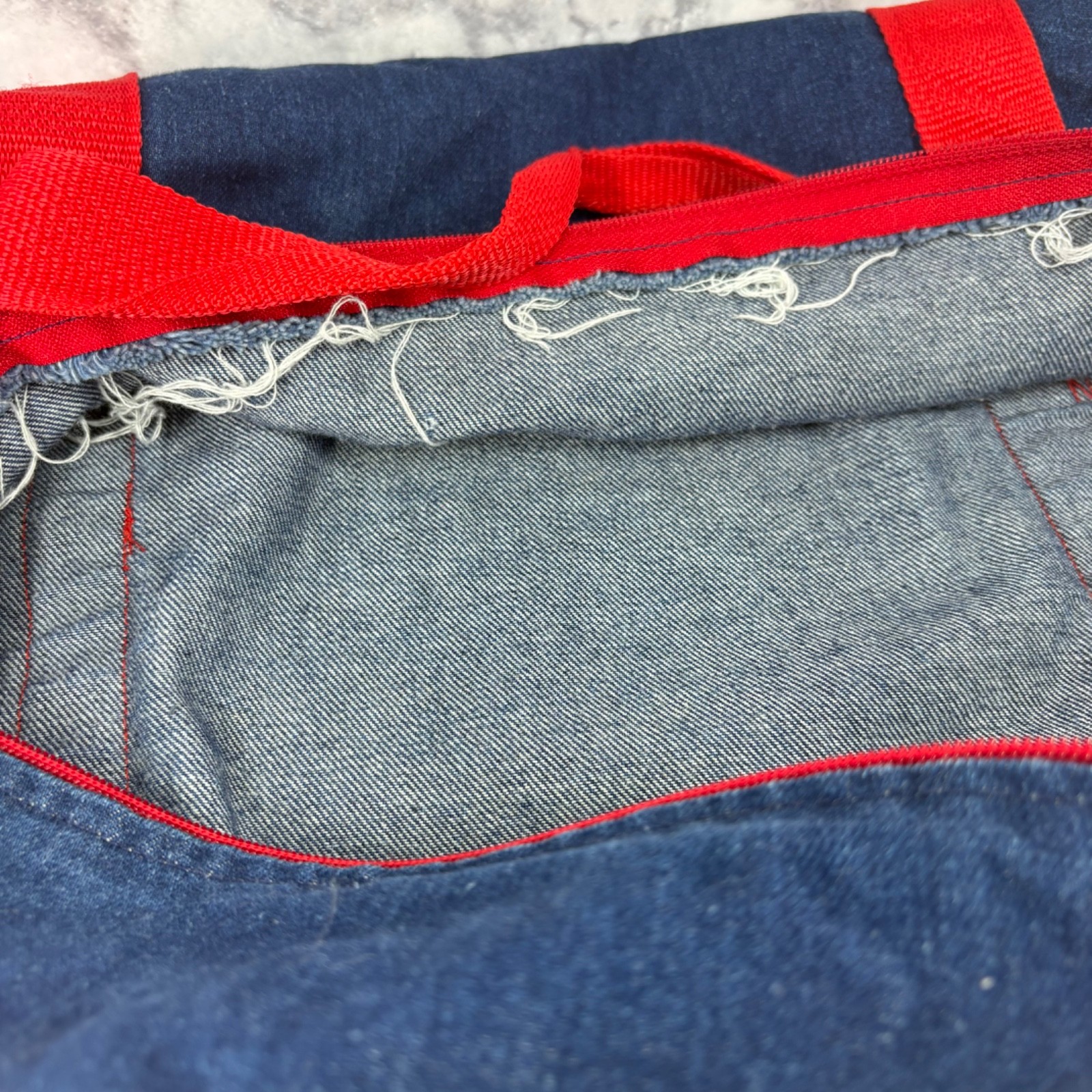 Rare Vtg 70s Levi Strauss 501 Jean Denim Duffel Carry Gym Travel Bag Red Patch