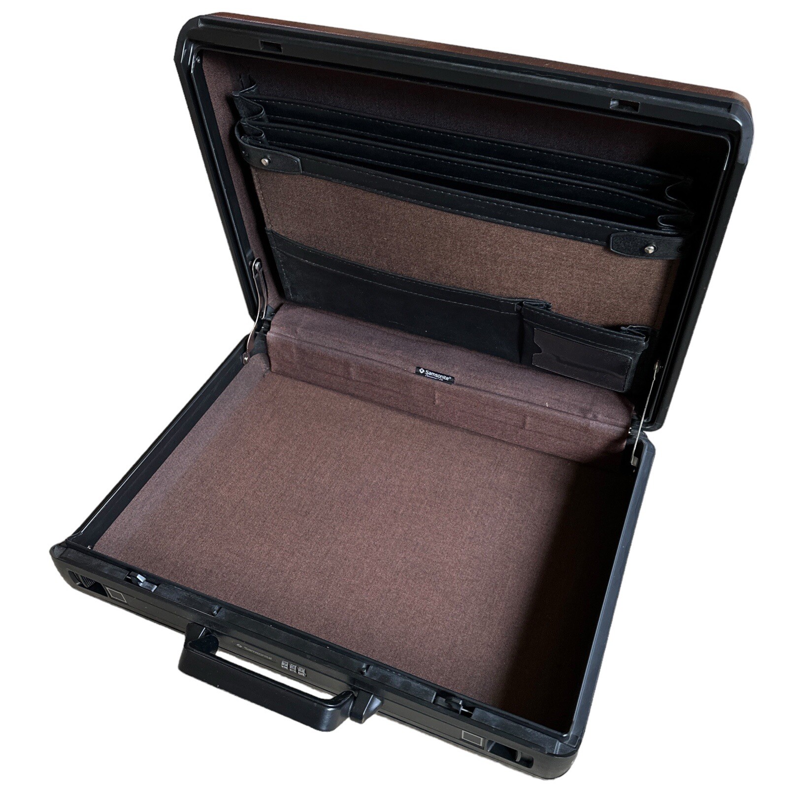 Vintage Samsonite Omega GL Brown Hard Shell Briefcase Combo Lock Attaché Case