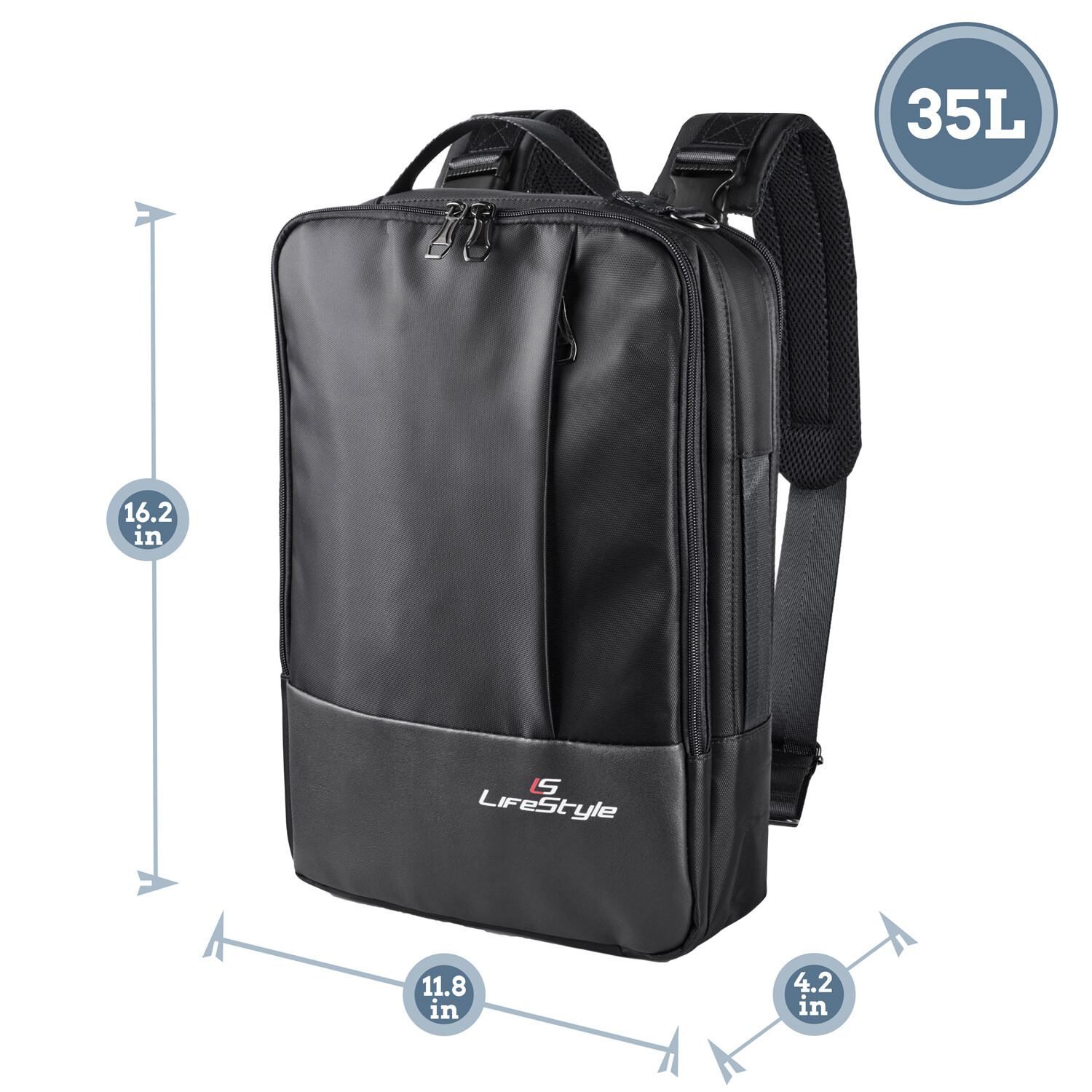 LS LifeStyle Leather 3 in 1 Backpack USB Professional Briefcase Waterproof Bag
