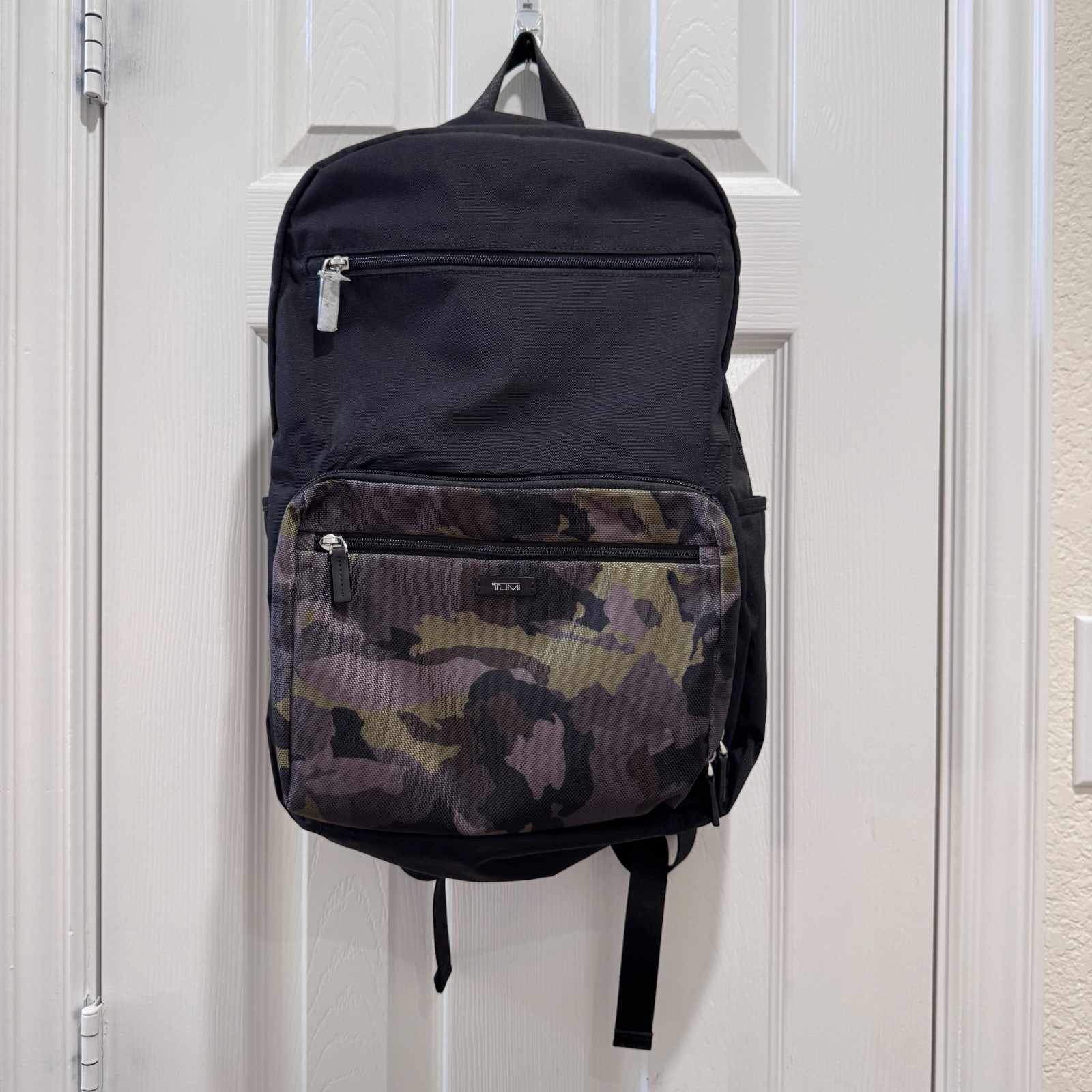 TUMI Foldable Packable Backpack Black Camo Nylon Travel Daypack NWT 111097-8300