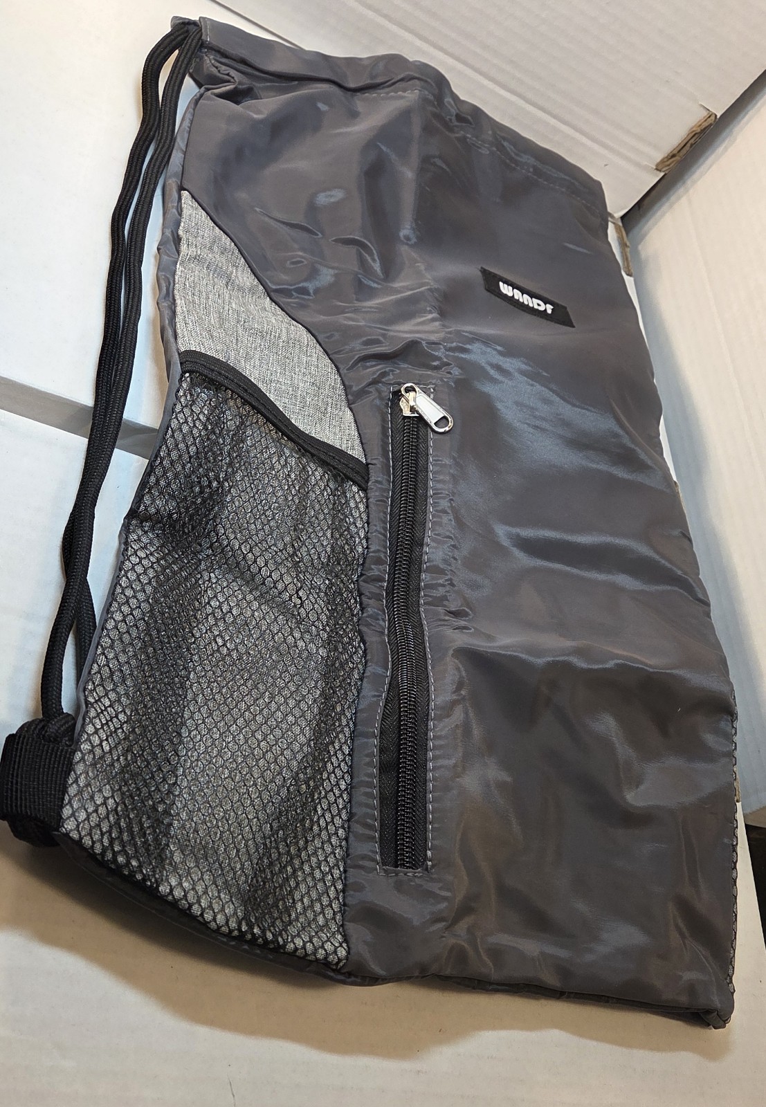 Wandf Drawstring Backpack Front Zipper Gym Shopping Sport Yoga Travel-NEW!