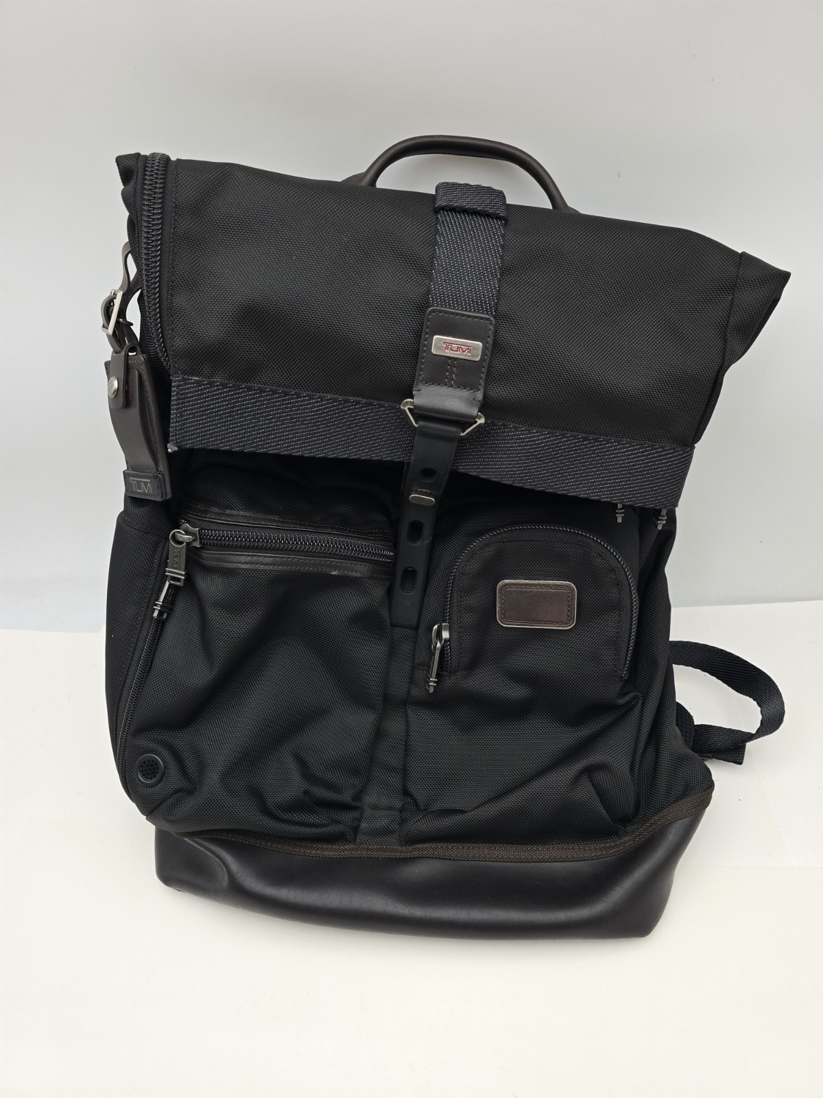 Tumi Alpha Bravo Luke Roll-Top Backpack Nylon Black/Brown
