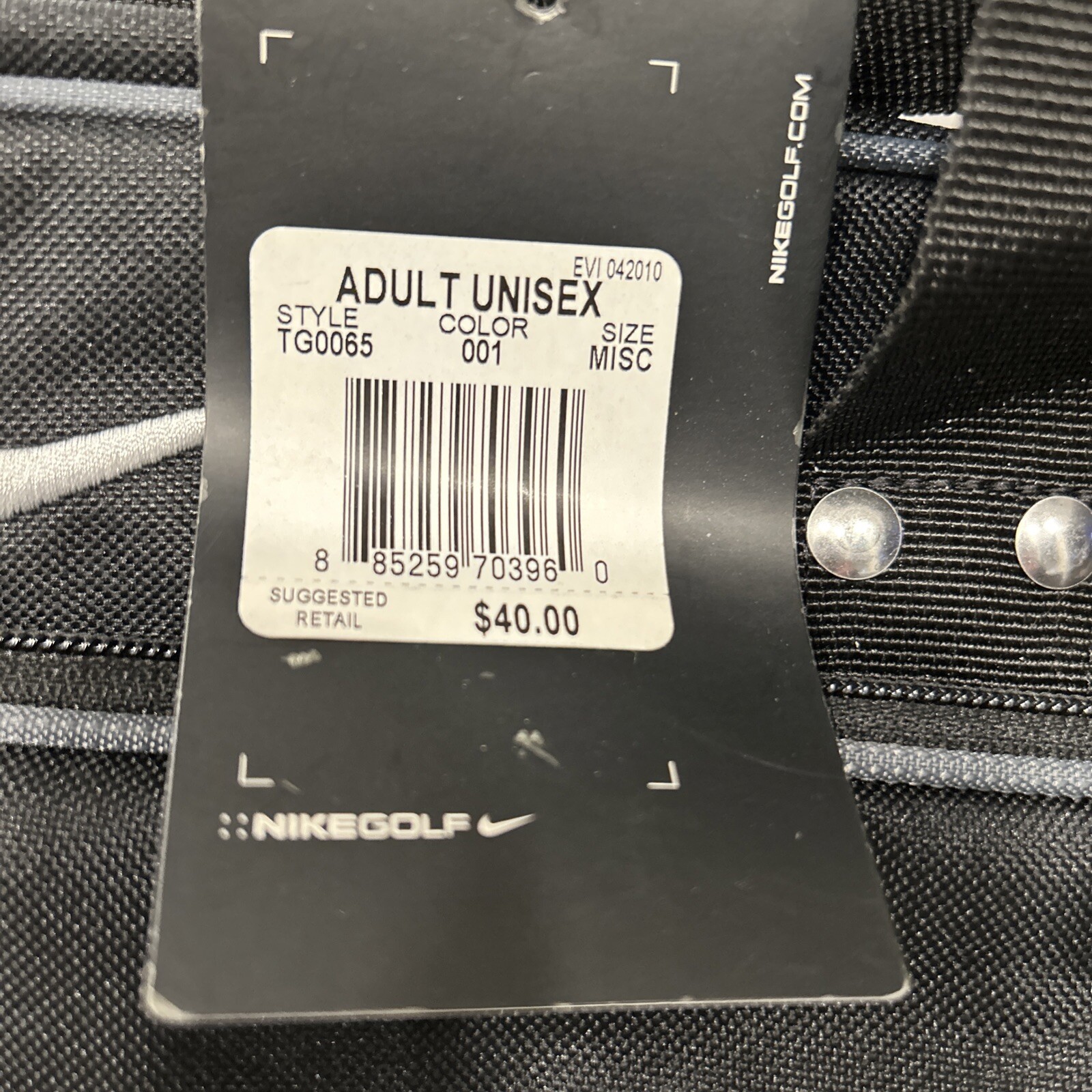 ETSU Nike golf duffel bag style TG0065 Unisex Black With Tags 18”x12”x10”
