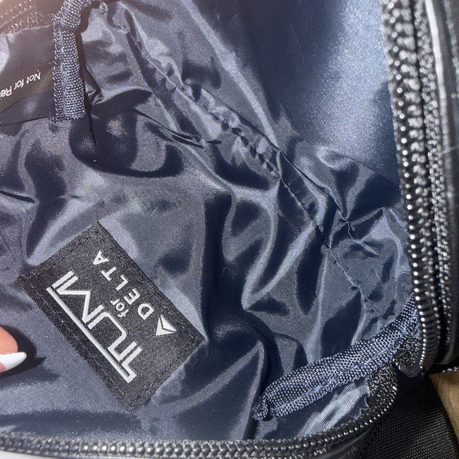 Tumi Delta Accessory Pouch Bag Zip Case Black Makeup Toiletry Travel & Eye Mask