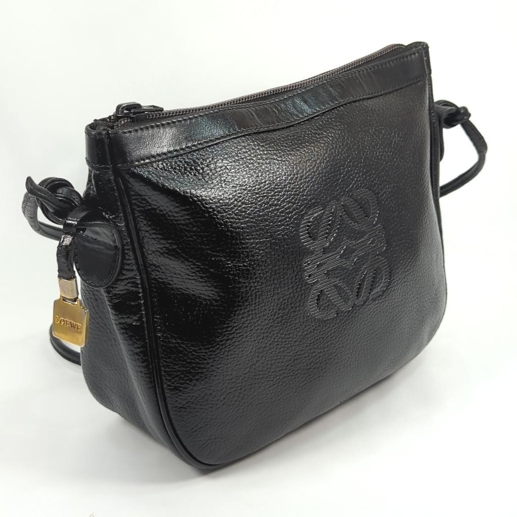 LOEWE Anagram Leather Shoulder Bag Vintage Black