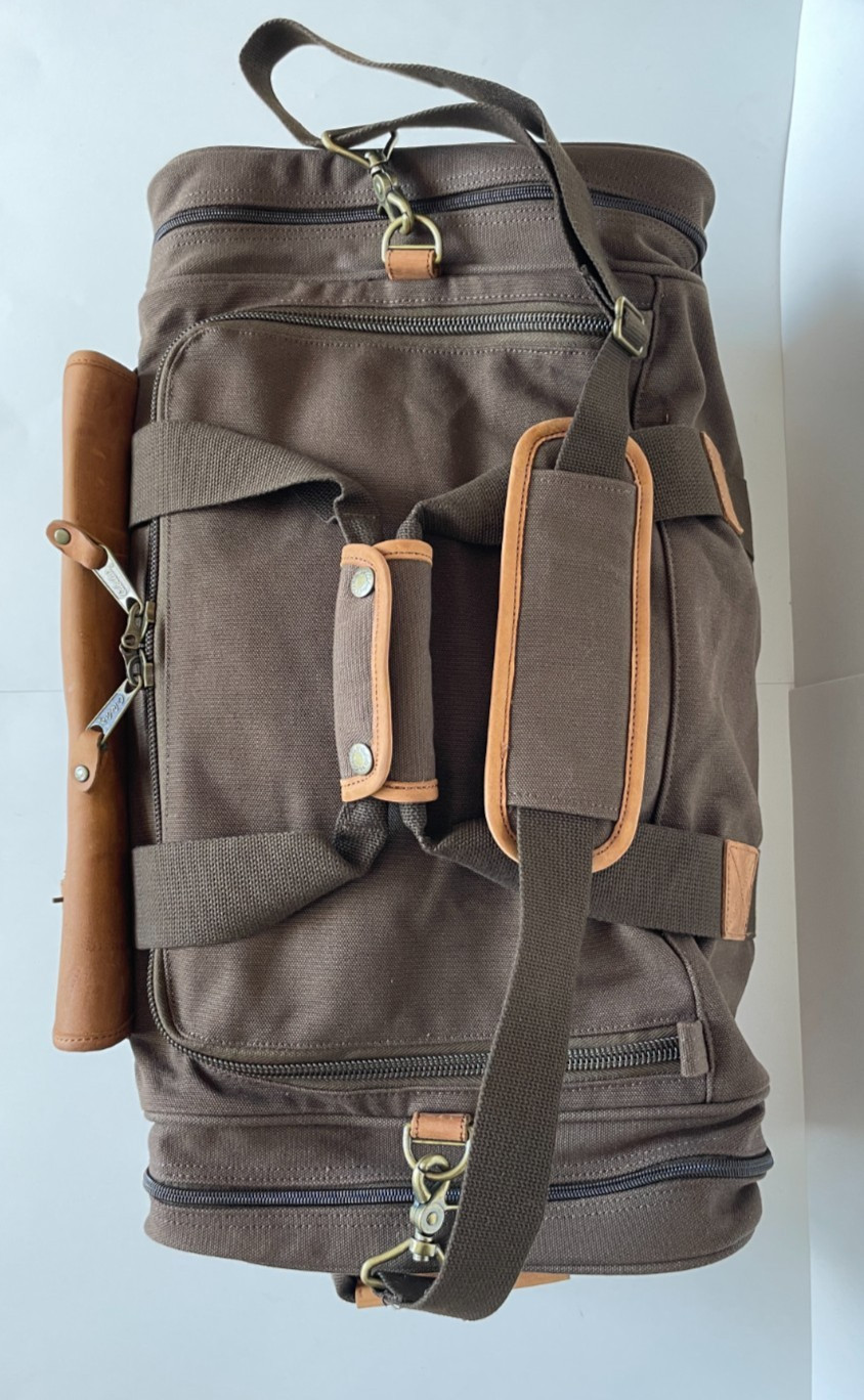 Cabela’s Vintage Battenkill Canvas & Leather Large Duffel Bag Luggage Filson