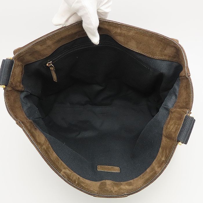 Salvatore Ferragamo Messenger Bag Shoulder Suede Belt Brown Vintage 38x30x13cm