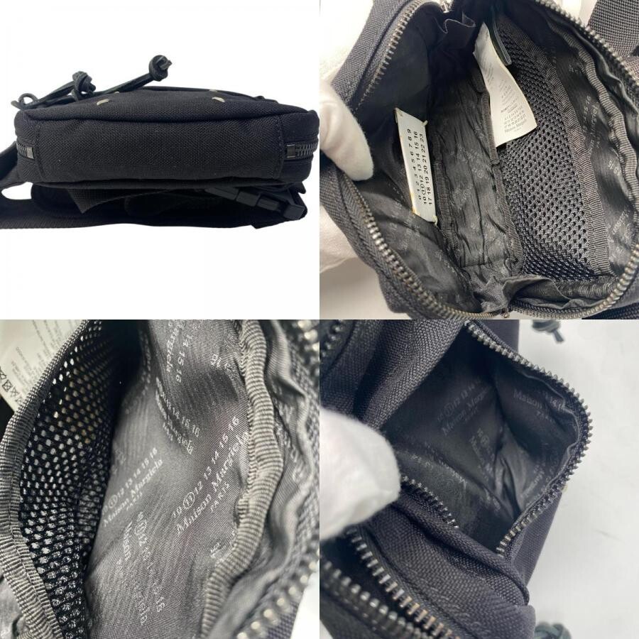 Maison Margiela Black Canvas Crossbody Bag Mens Adjustable Strap W 16cm A