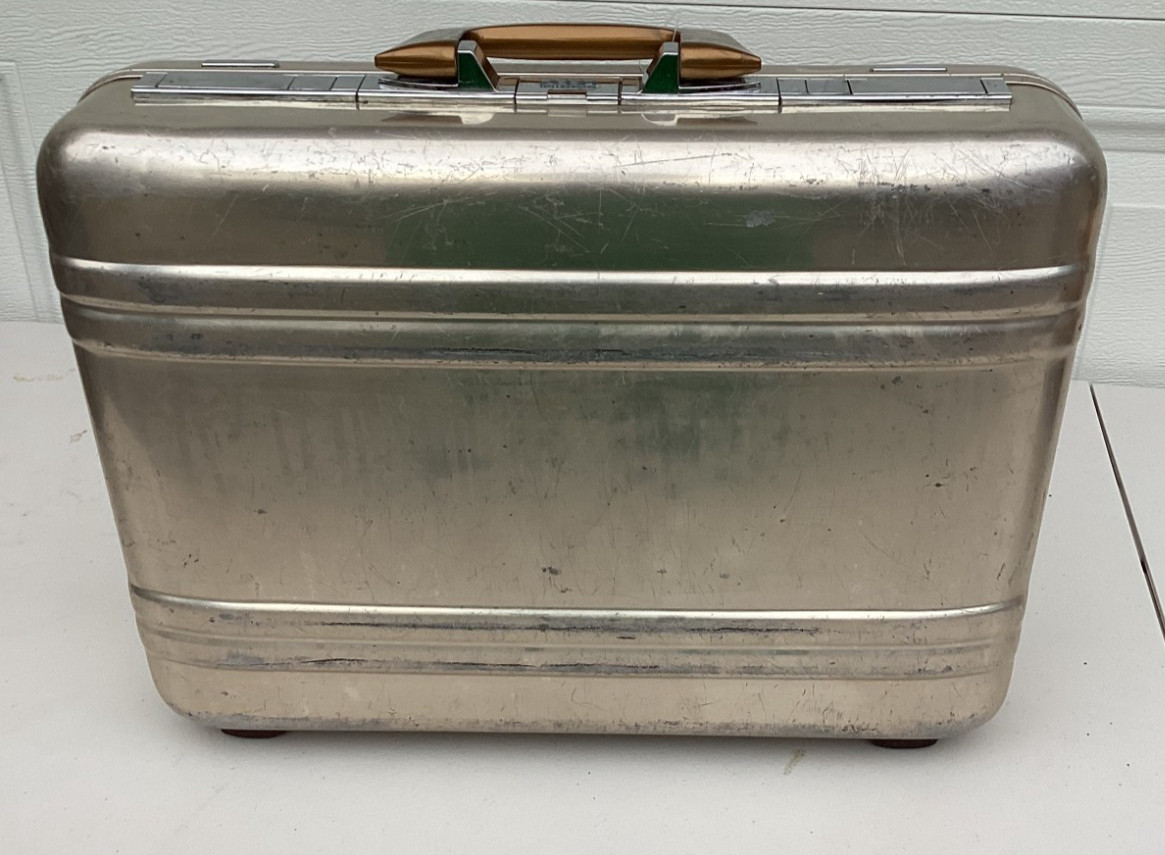 1980s Zero Halliburton Aircraft Grade Aluminum Combination Lock Briefcase