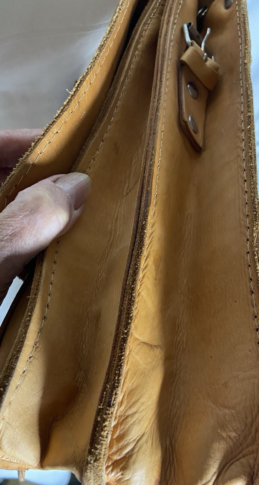 Briefcase Hand Tooled Western Leather Bag Laptop Ropin West *No Shoulder Strap