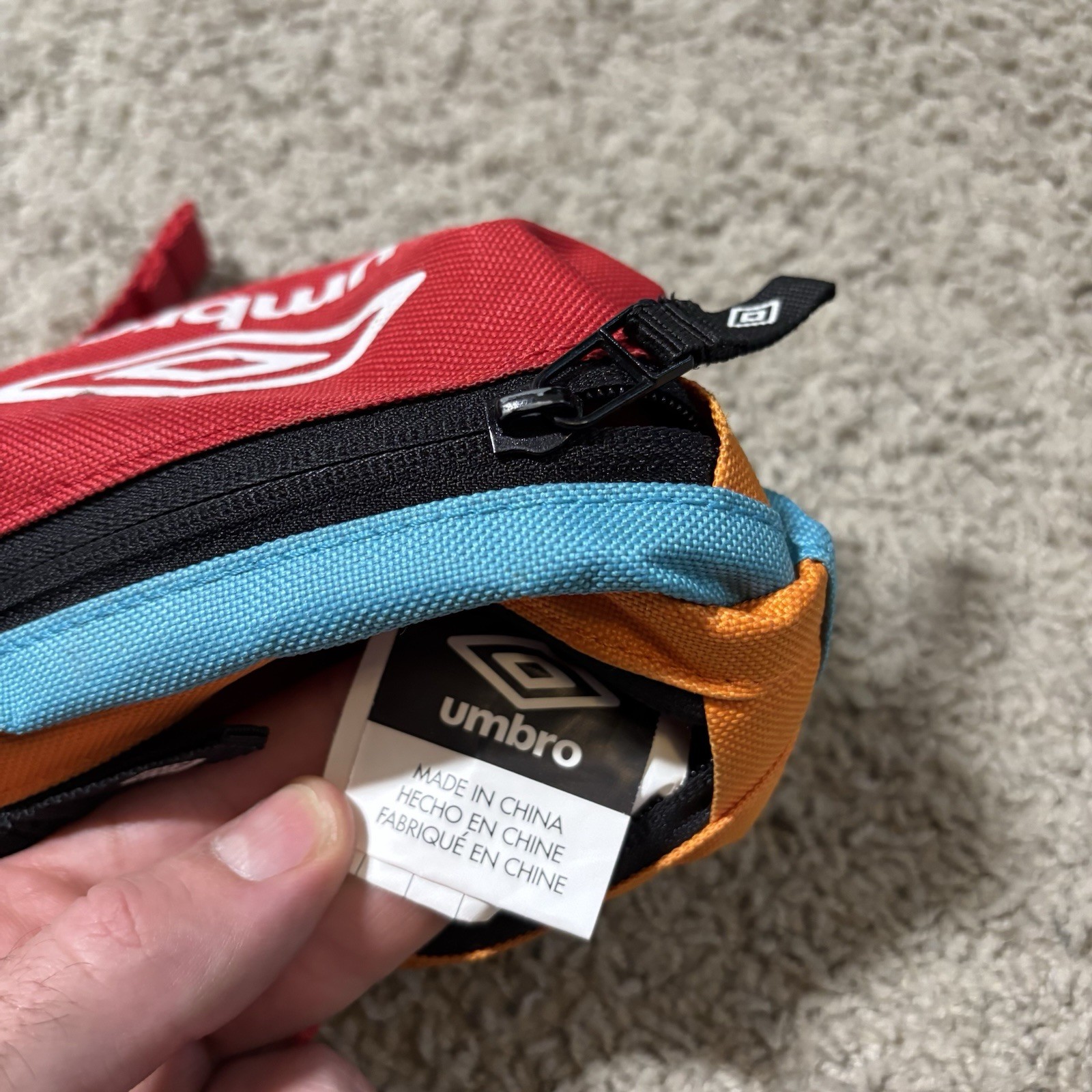 Umbro Colorblock Fanny Pack Waist Bag Hip Belt Pouch Red Blue Yellow Sportswear