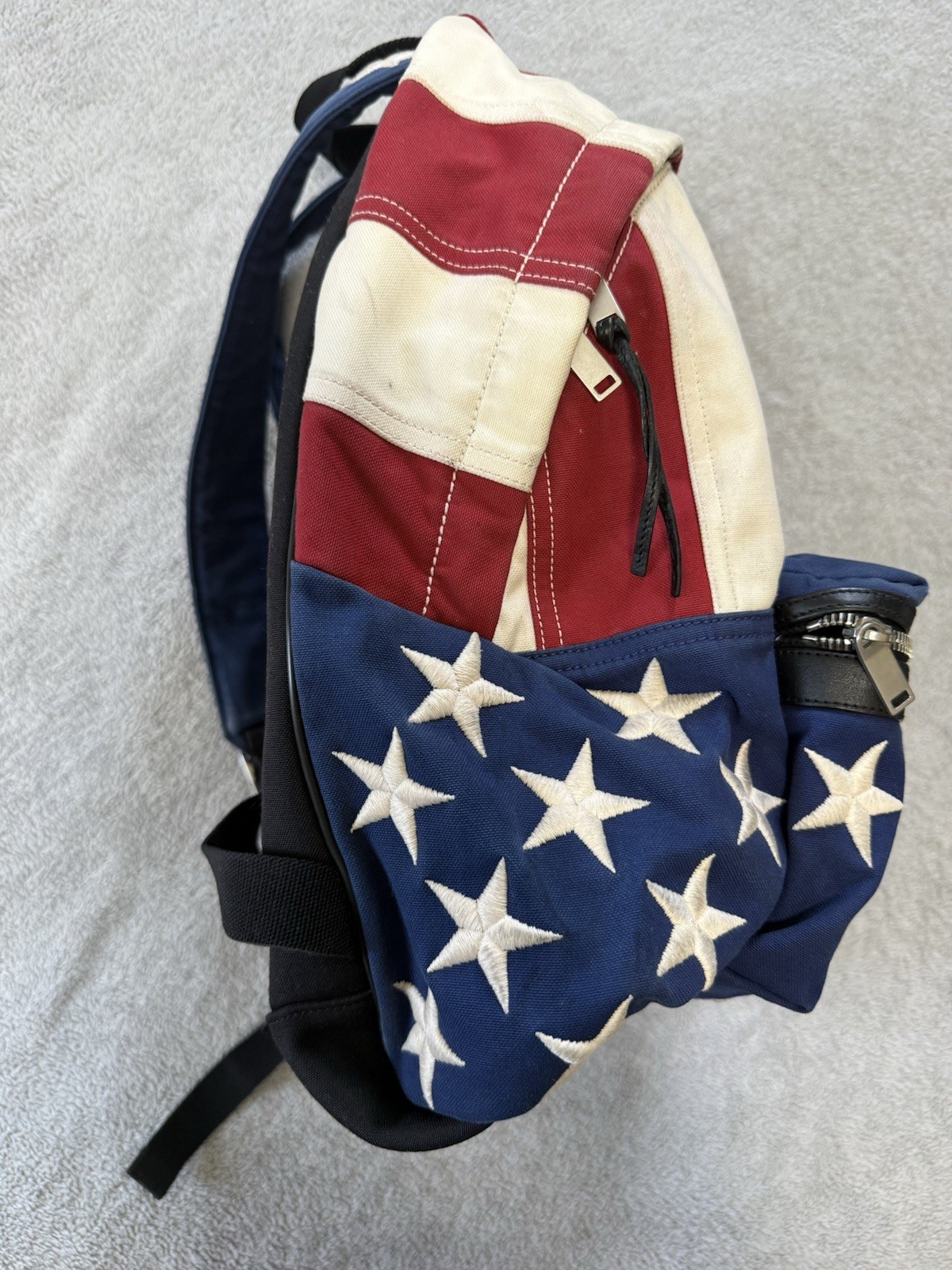 SAINT LAURENT PARIS American Flag Backpack With Dust Bag Made In Italy