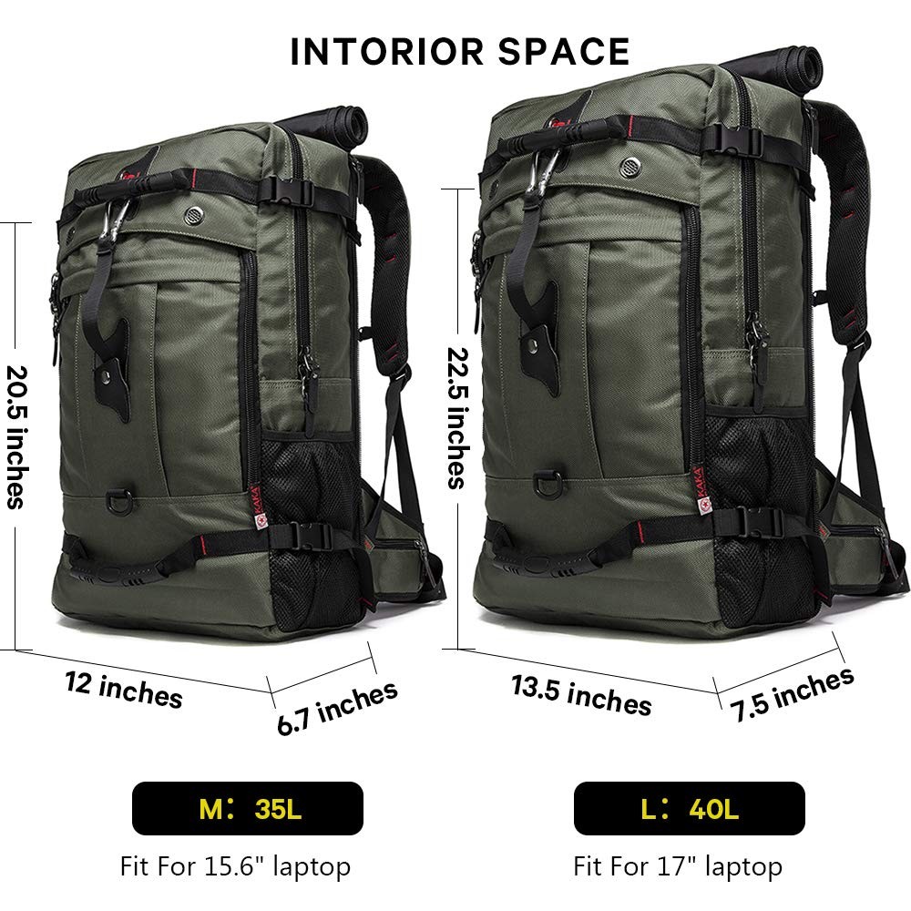 Durable Travel Backpack Convertible Duffle Bag for 17.3″ Laptop, 40L Capacity