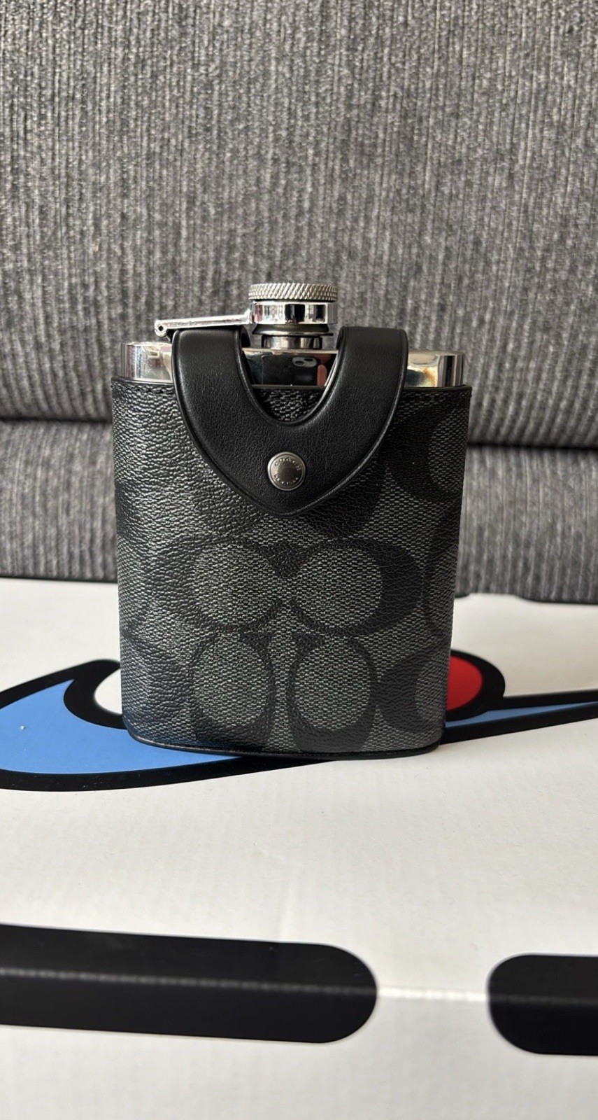 Coach CE786 Flask Signature Canvas Charcoal/Gunmetal
