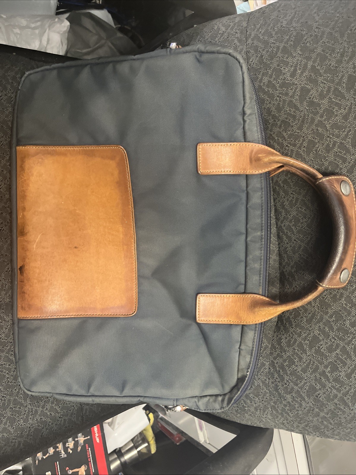 Johnson and Murphy leather and ballistic fabric briefcase