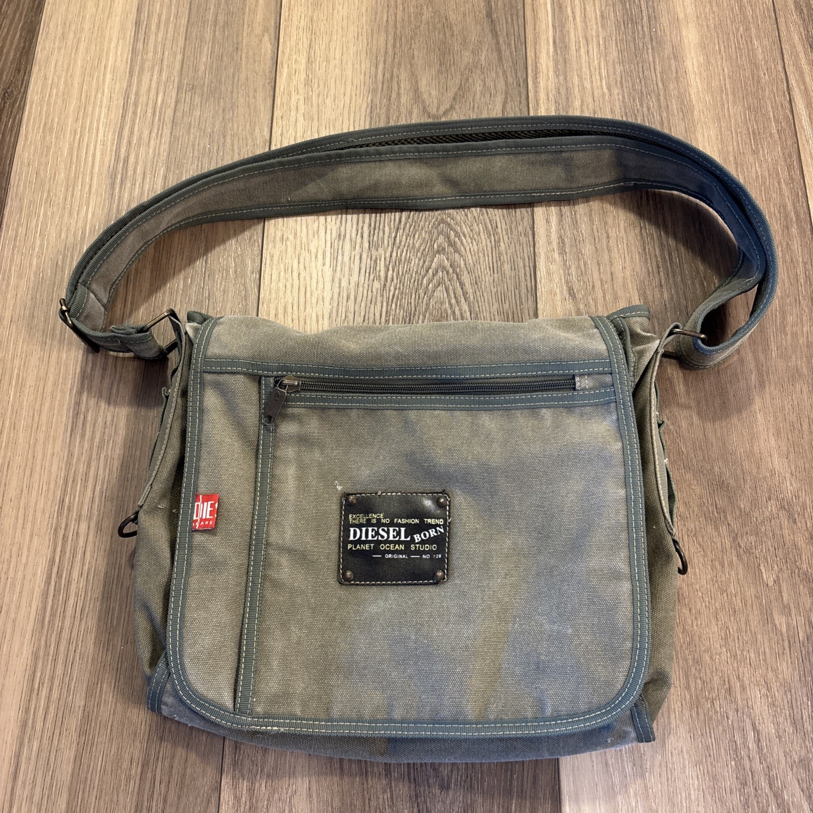 Vintage Y2K DIESEL Spare Parts Large Multipocket Cargo Canvas Messenger Bag