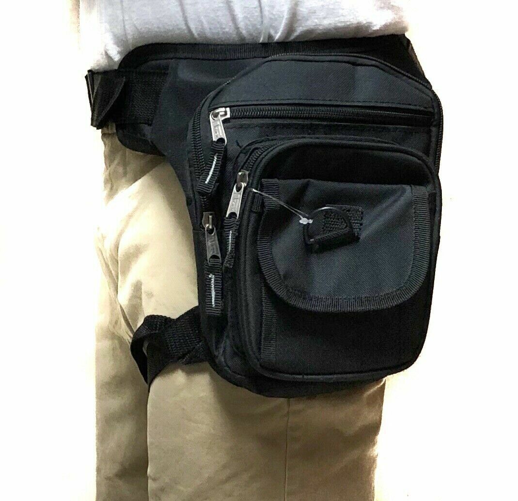 Waist Drop Leg Thigh Bag Outdoor Hip Belt Fanny Utility Pack Pouch Black Holster