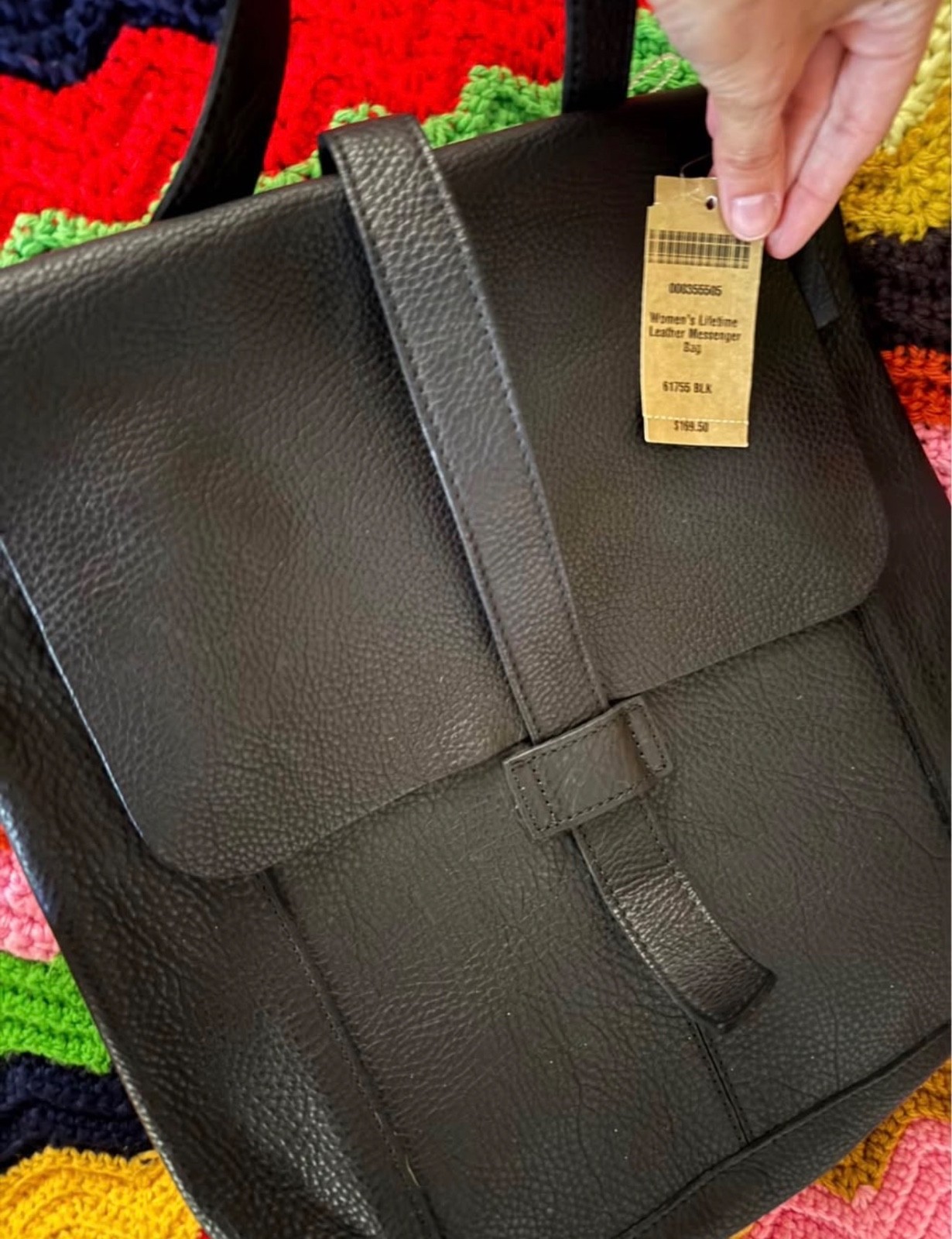 DULUTH TRADING CO. Lifetime Leather Black Convertible Backpack Crossbody Bag