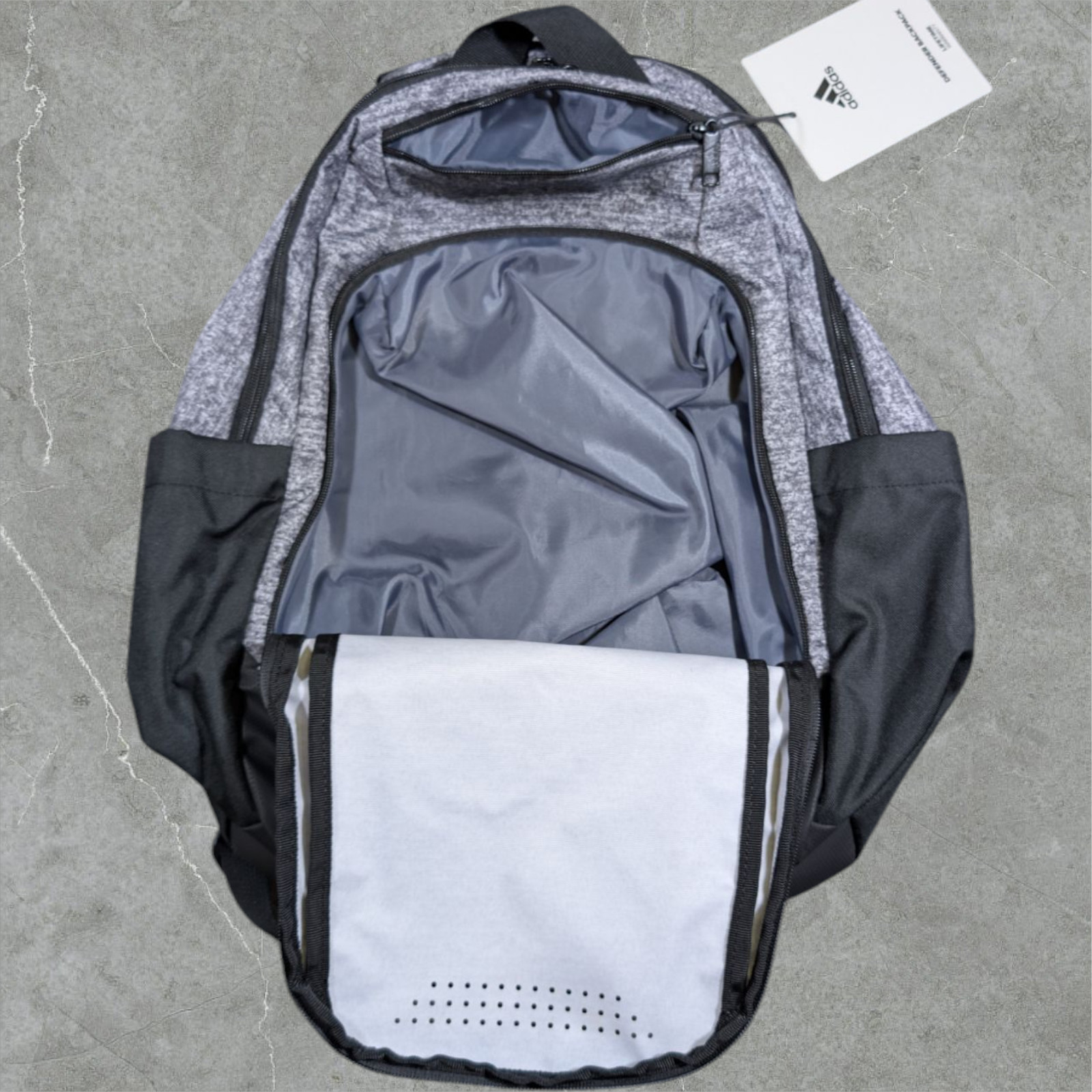adidas 20″ Defender Backpack Team Logo Space Gray Laptop Bag Shoe Vent Pocket