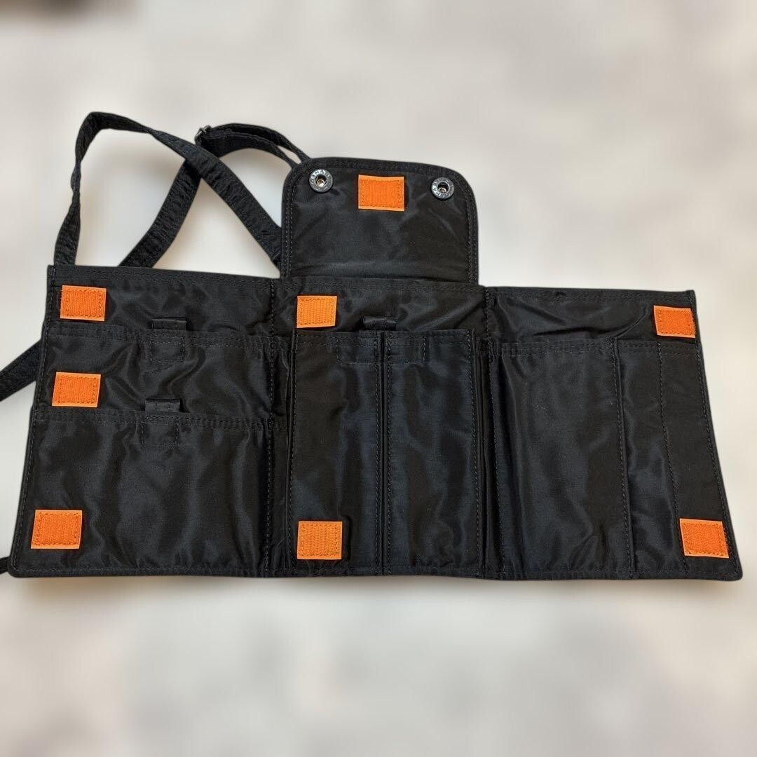 Porter Yoshida Nylon Shoulder Pouch Black Snap Button Travel Bag Japan Men