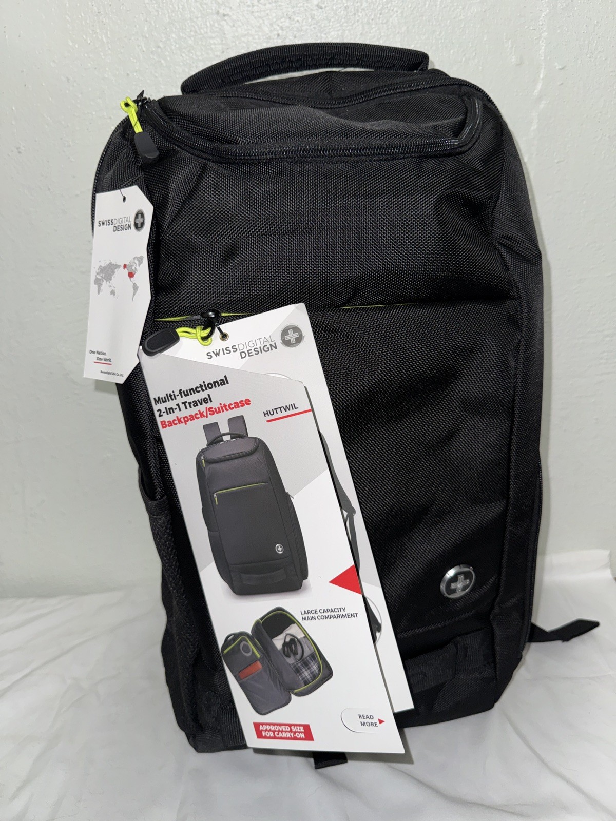 Swissdigital Design Java SE Multi-functional 2-In-1 Travel Backpack/Suitcase