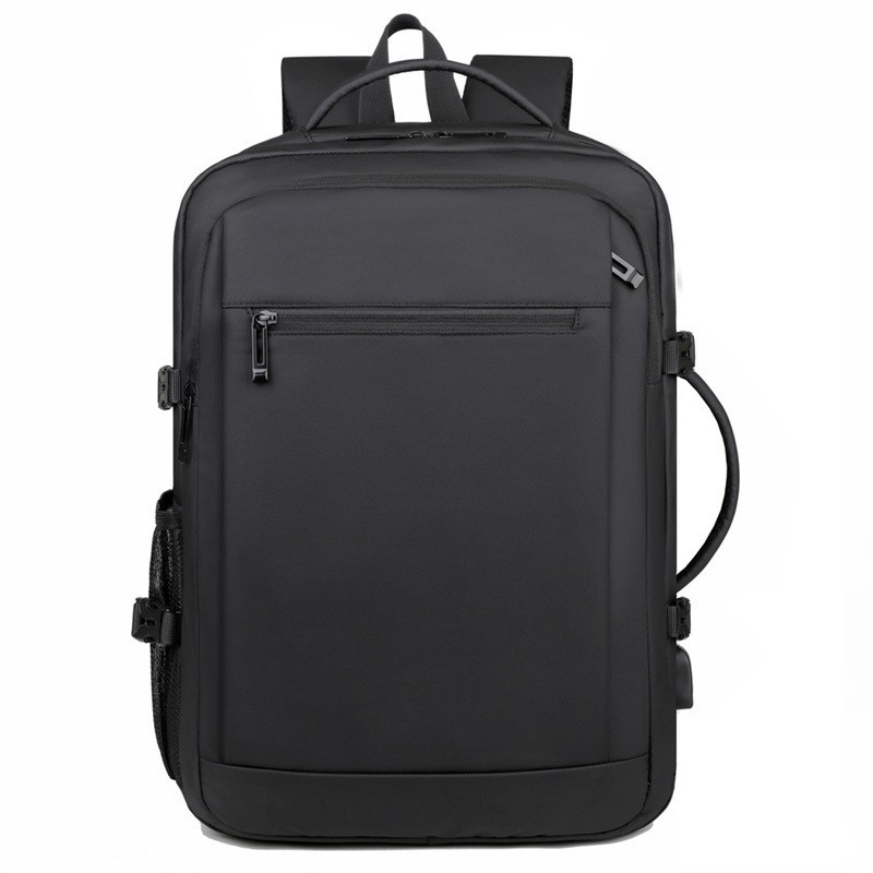 Black polyester backpack