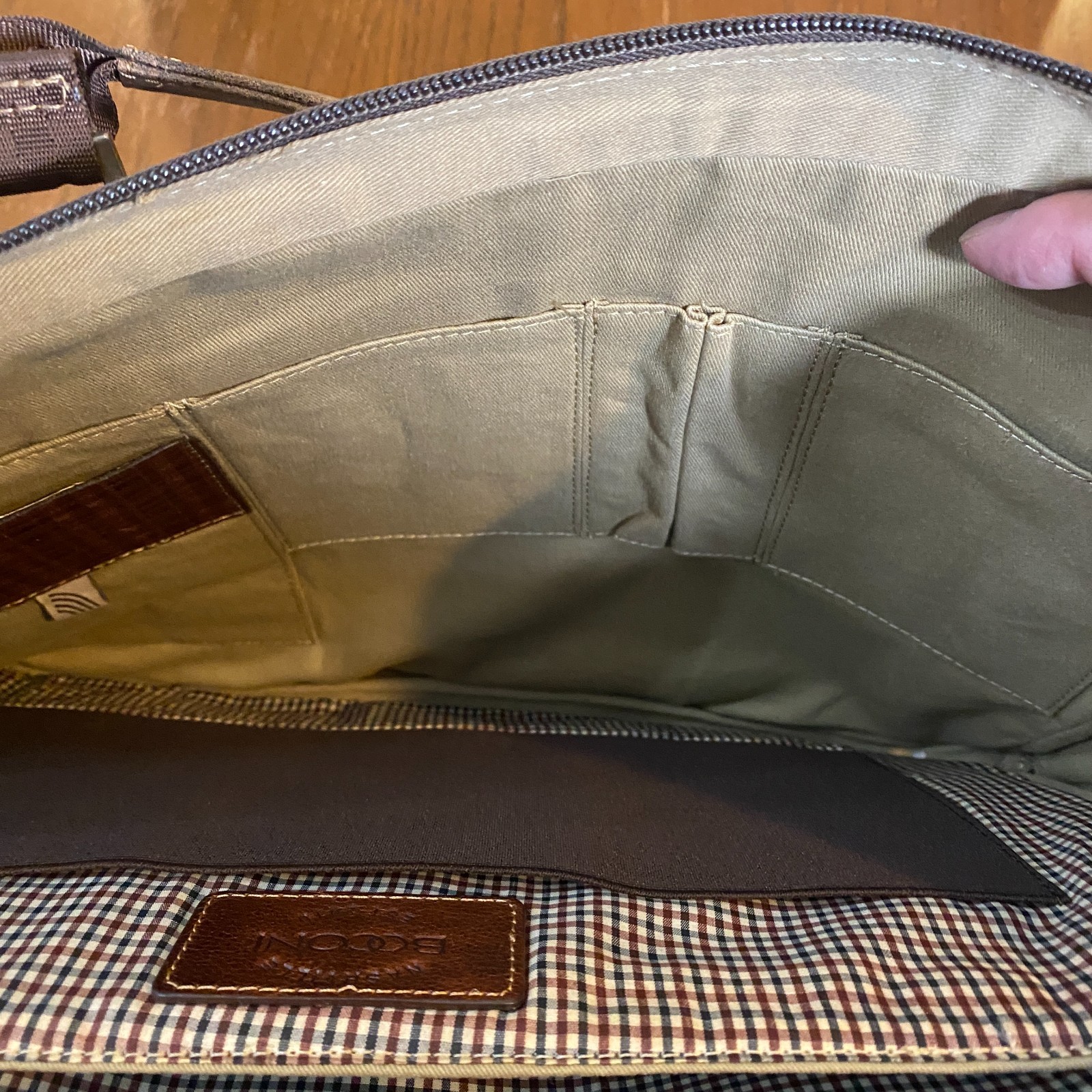 BOCONI Brown Distressed Leather Laptop Briefcase 16″ RFID Work Retro Business