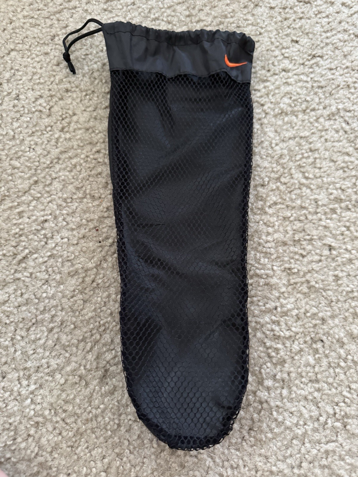 Nike Black Mesh Drawstring Bag Polyester Solid Pattern Unisex Adults