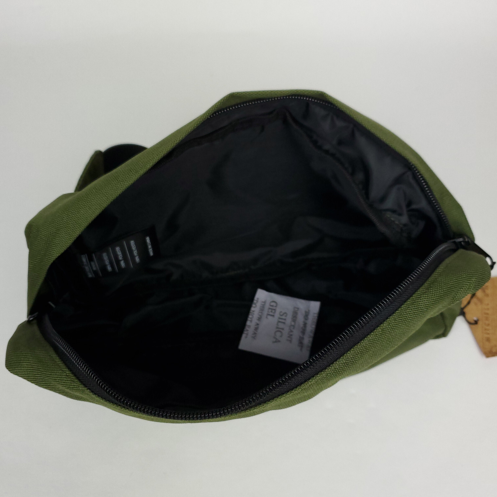 Mitchell & Ness Olive Waist Bum Bag Fanny Pack Nylon Brande Woven Label NWT