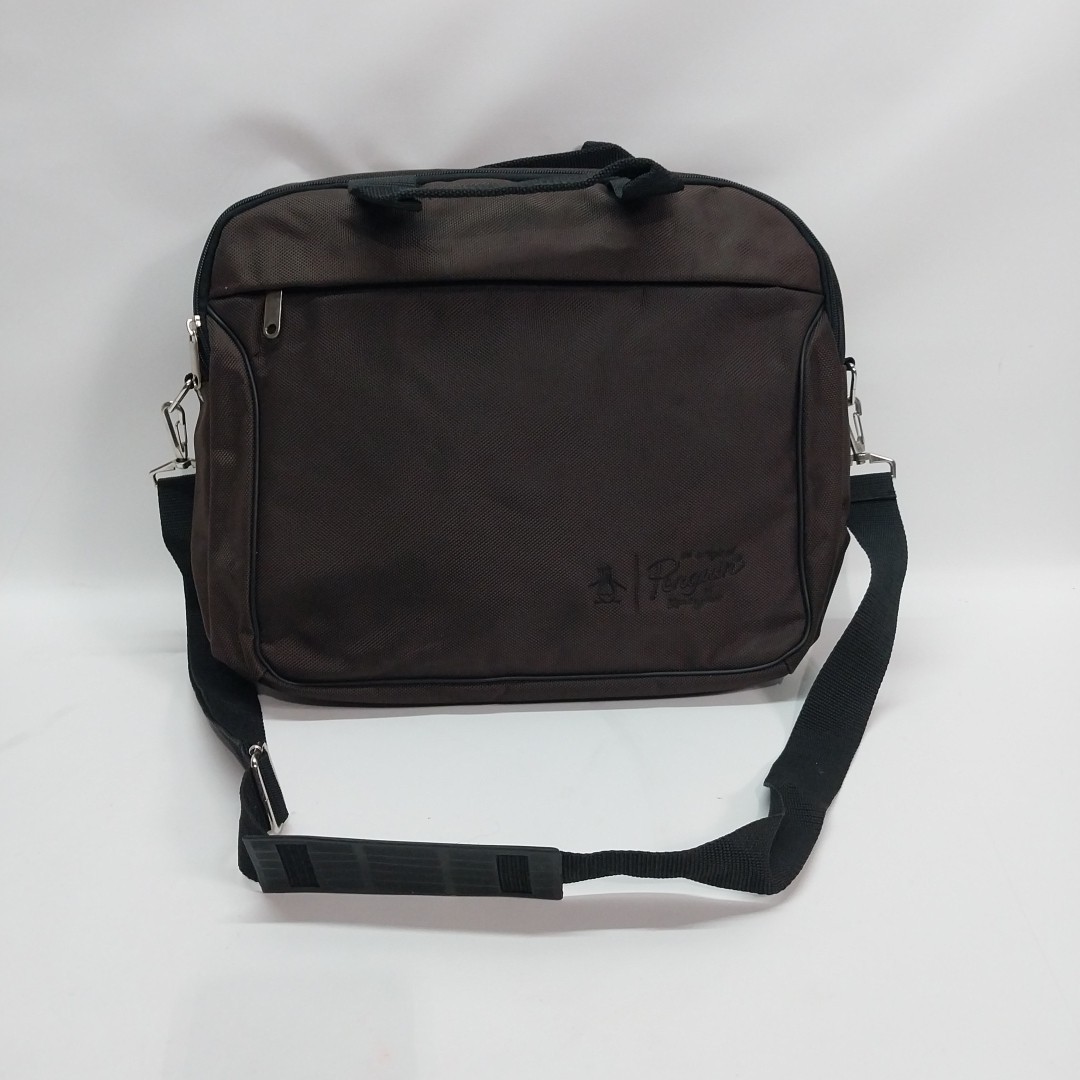 Original Penguin Laptop Messenger Bag with Shoulder Strap brown