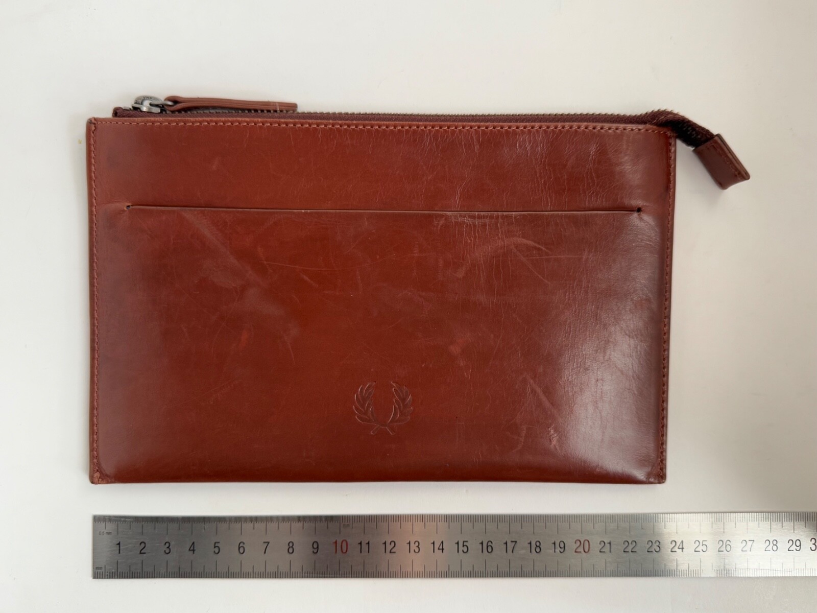 Fred Perry leather folio zipper