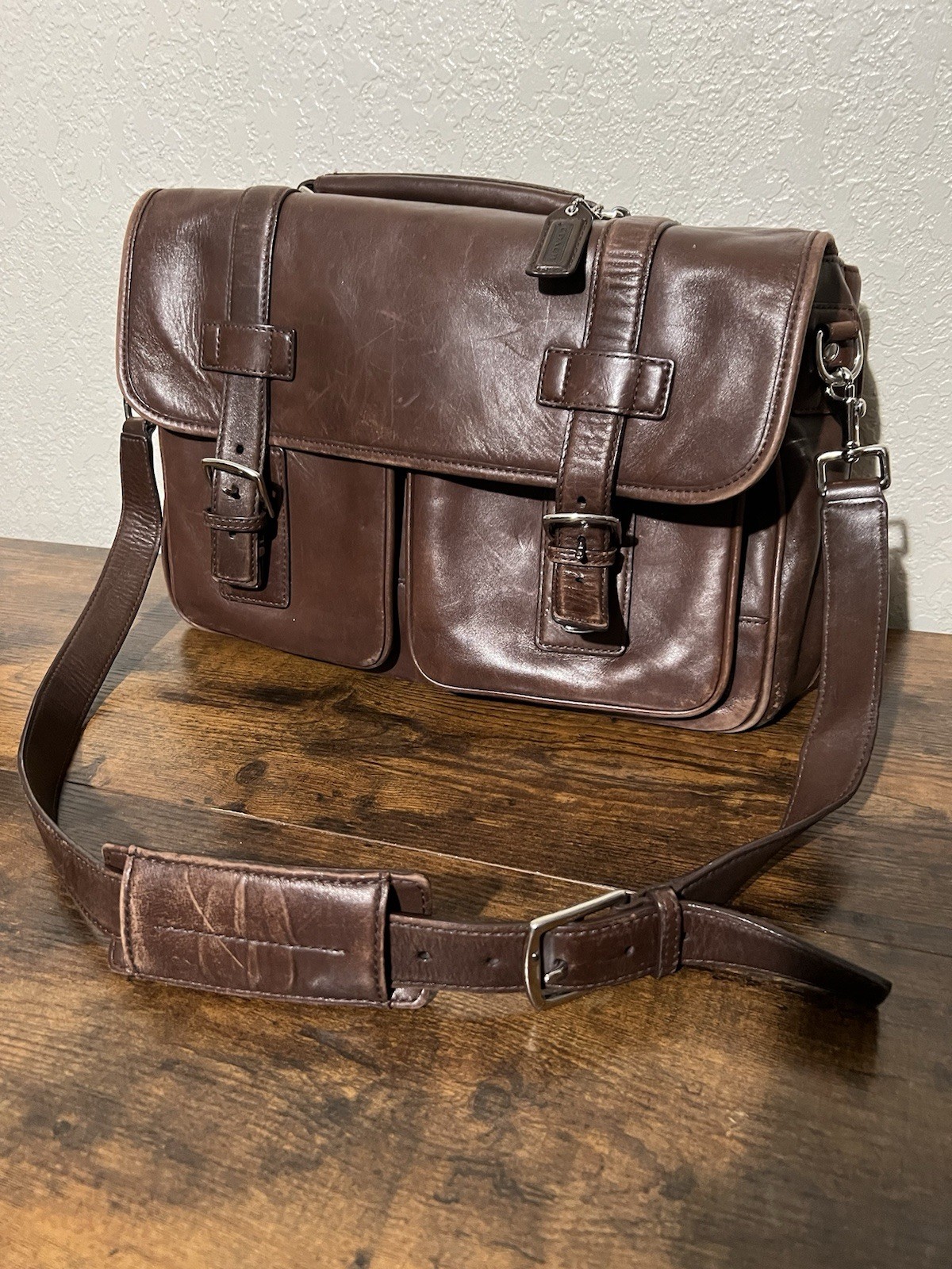 Vintage Coach Wall Street Bag Brown Glove Leather #A33-5241 Rare