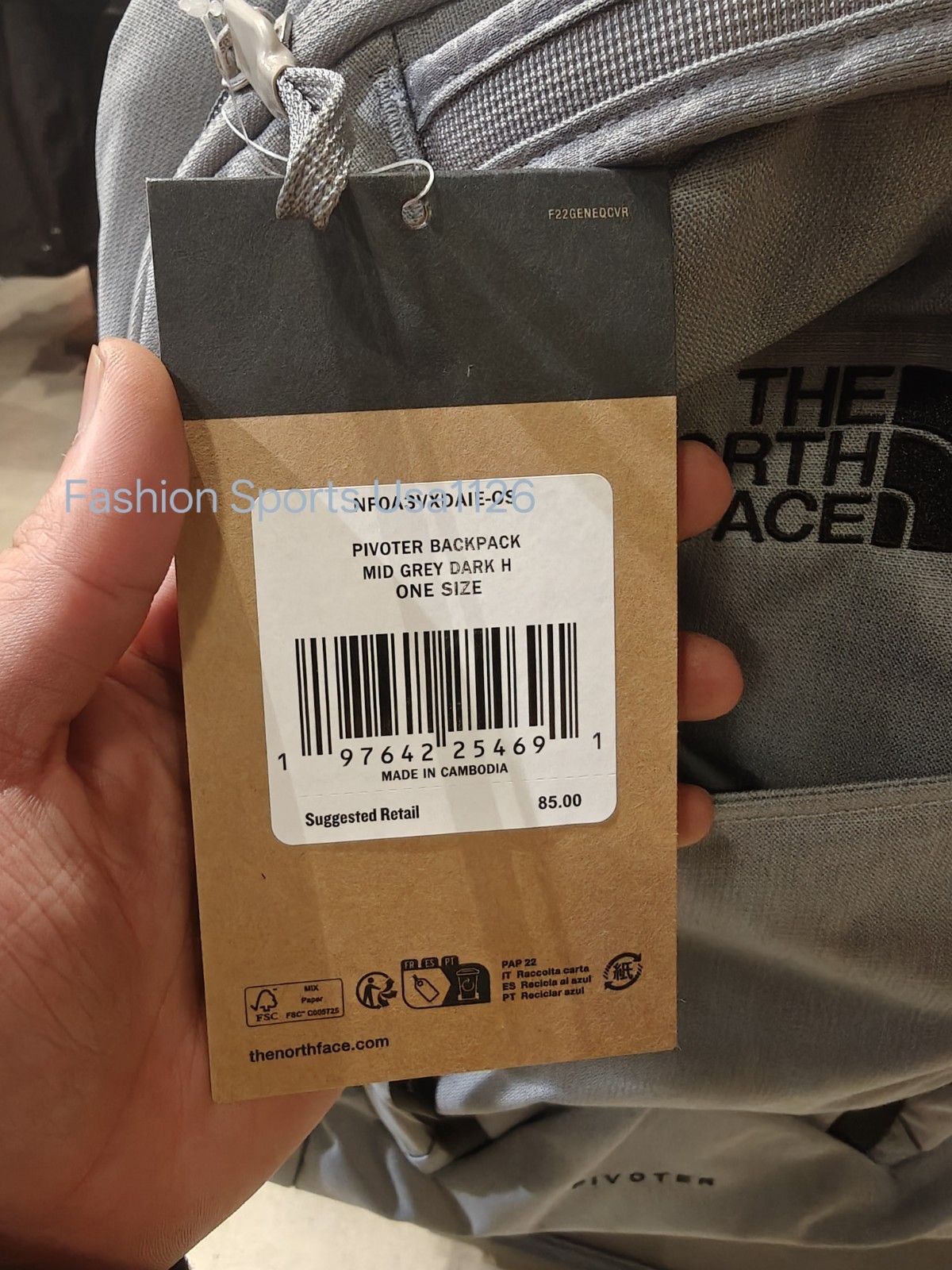 THE NORTH FACE Backpack Daypack Pivoter 30L 15 inch Mid Gray Dark H NM82461 New