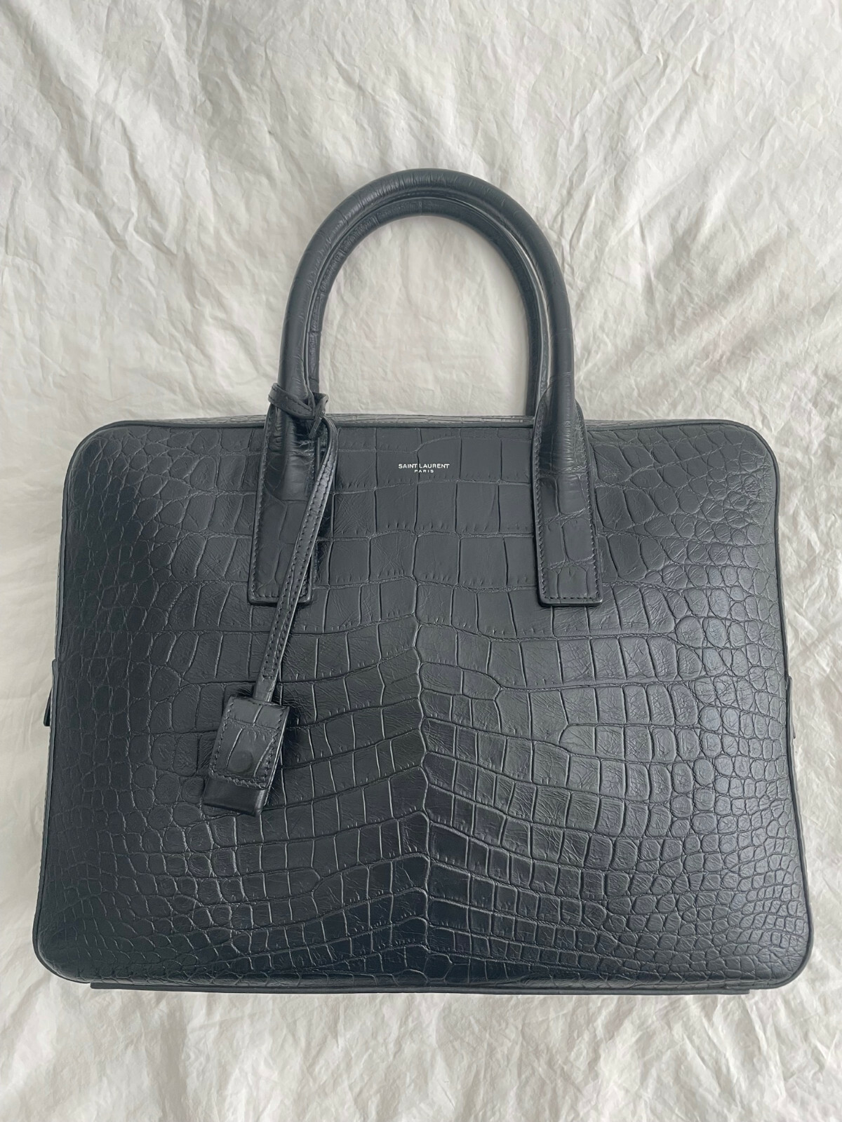 Saint Laurent Medium Museum Briefcase YSL Calf Leather Made In Italy New