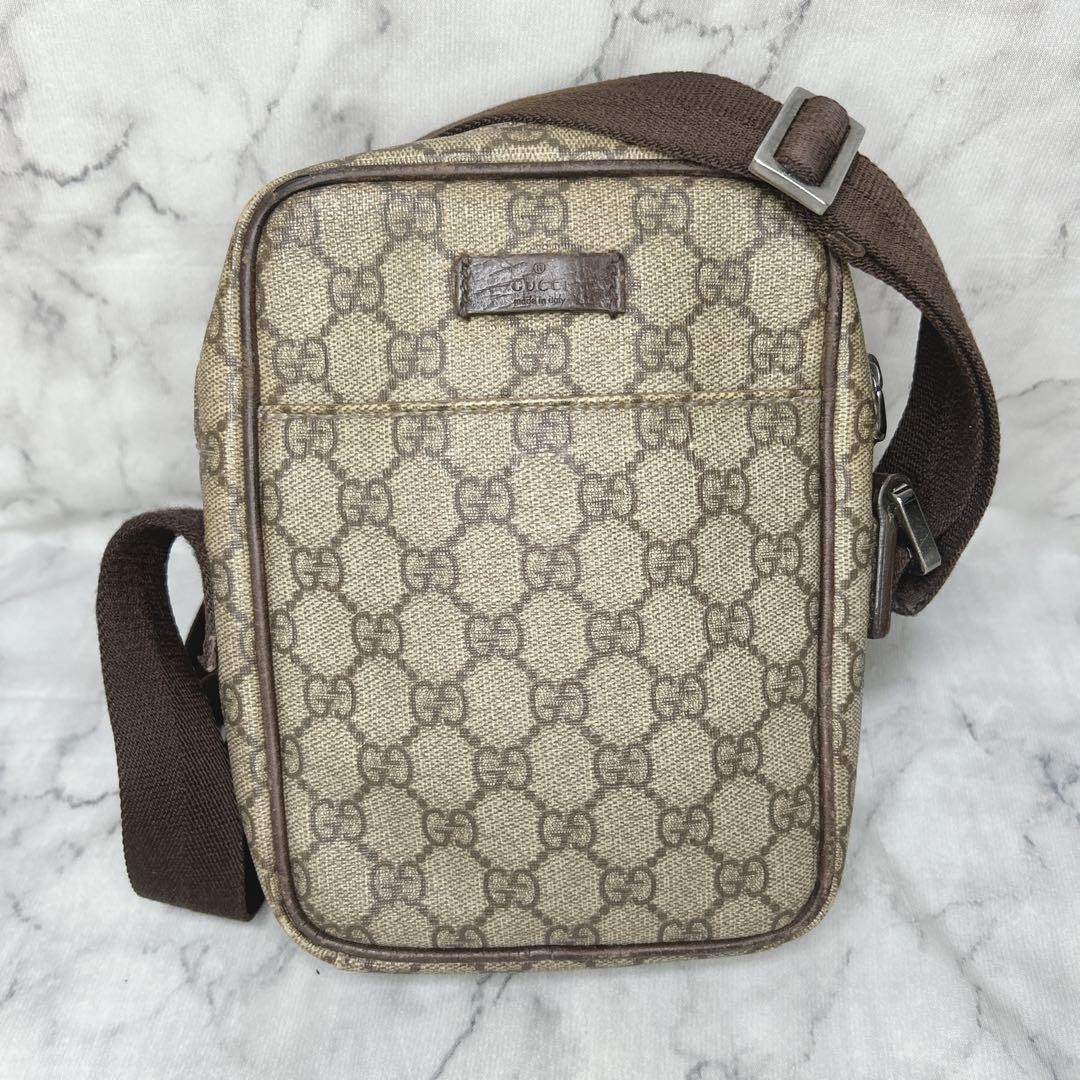 Gucci Supreme GG Shoulder Bag 20cm 7.9in Vertical 17cm 6.7in Used japan
