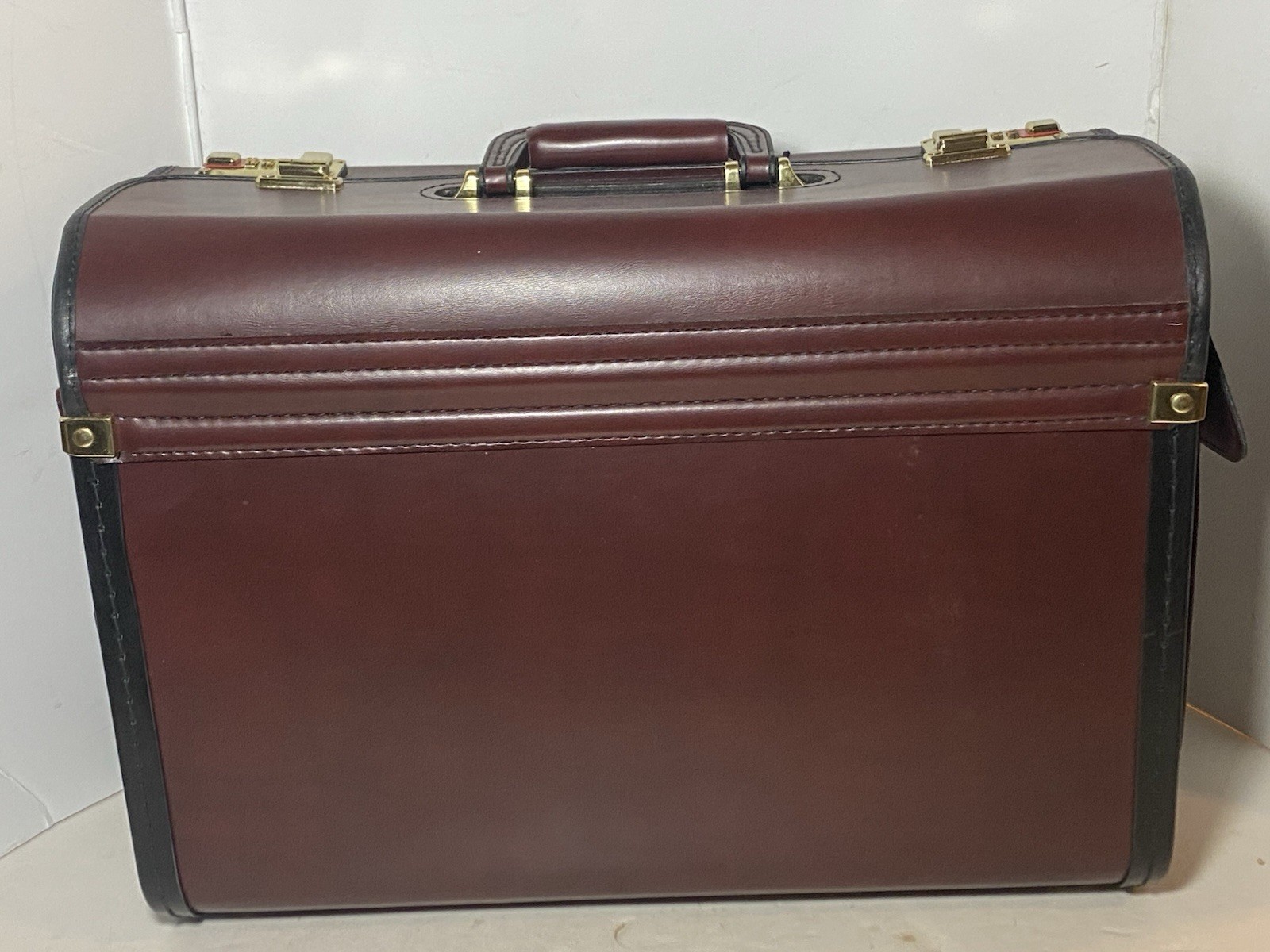 Vtg HiT Business Mates Maroon Burgundy Attache Case w/ Combination Locks & Tags