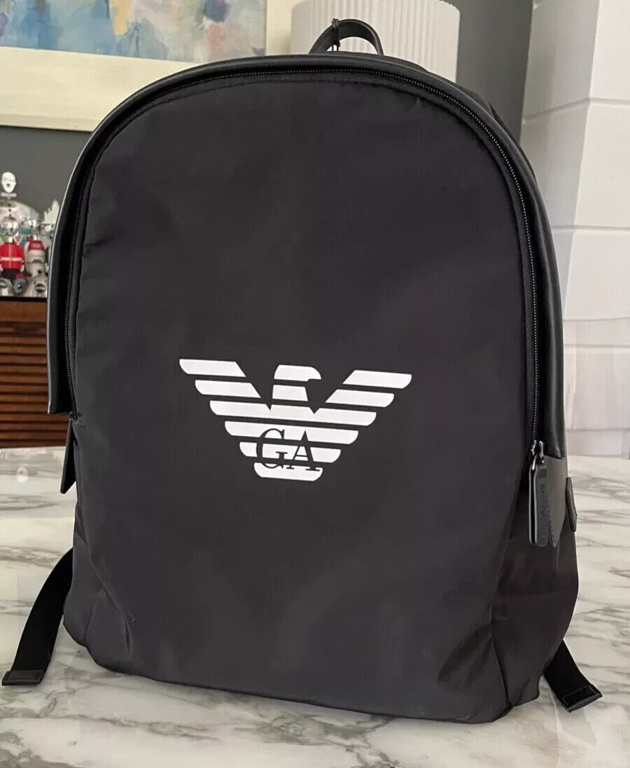EMPORIO ARMANI $345 Backpack Bag Travel AUTHENTIC NEW Black Y4O217 H072J 81073