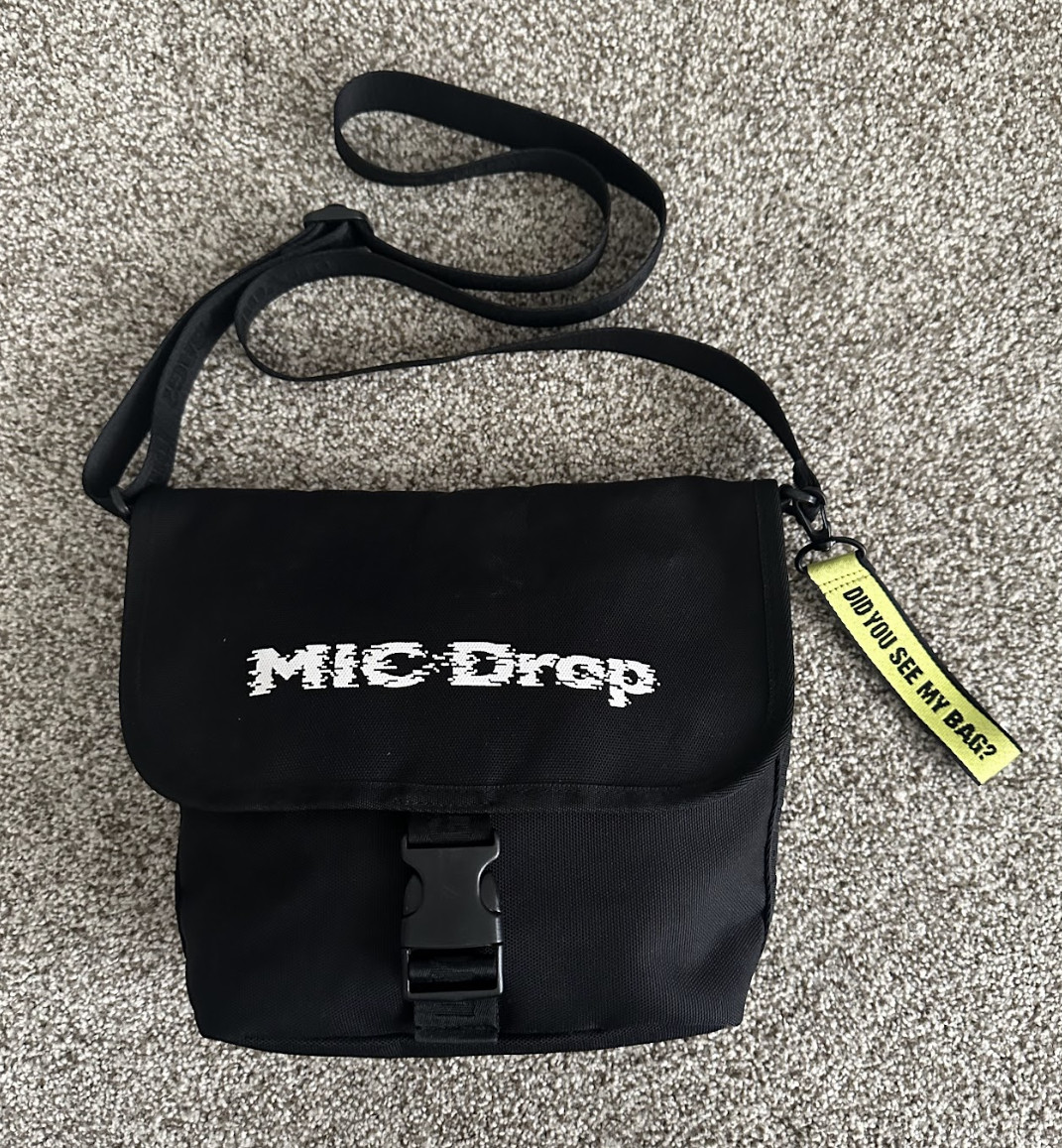 BTS Mic Drop Messenger Bag, Black, Crossbody, Nylon, Music, Merchandise