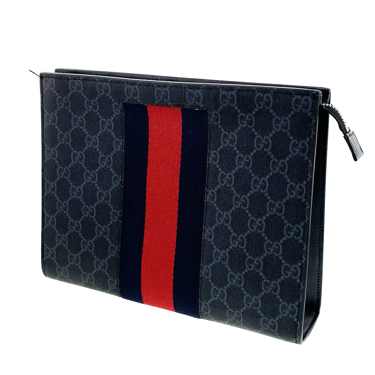 Gucci GG Supreme clutch bag 475316 black used