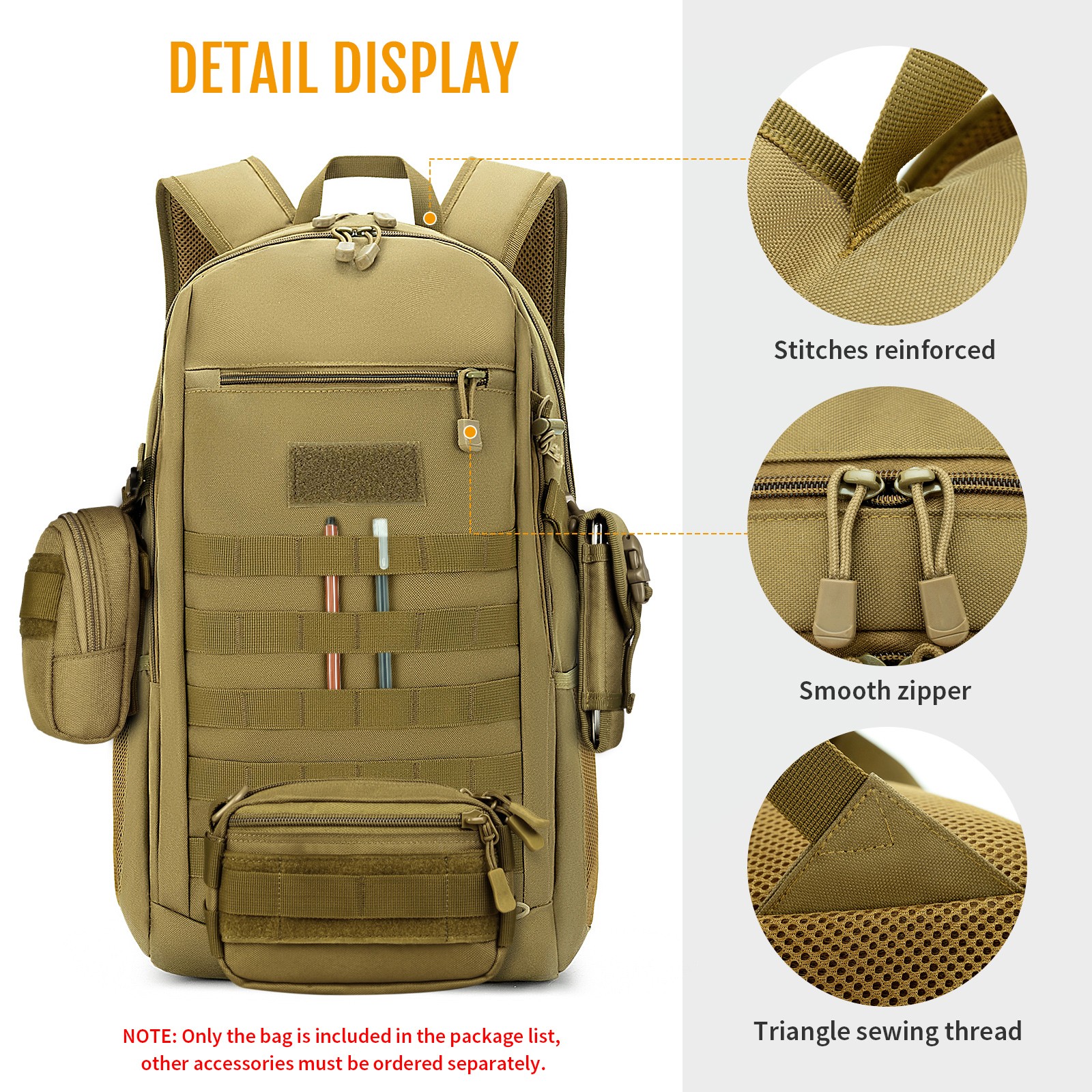 30L Tactical Military Molle Backpack Travelling Daypack Rucksacks for Men Women