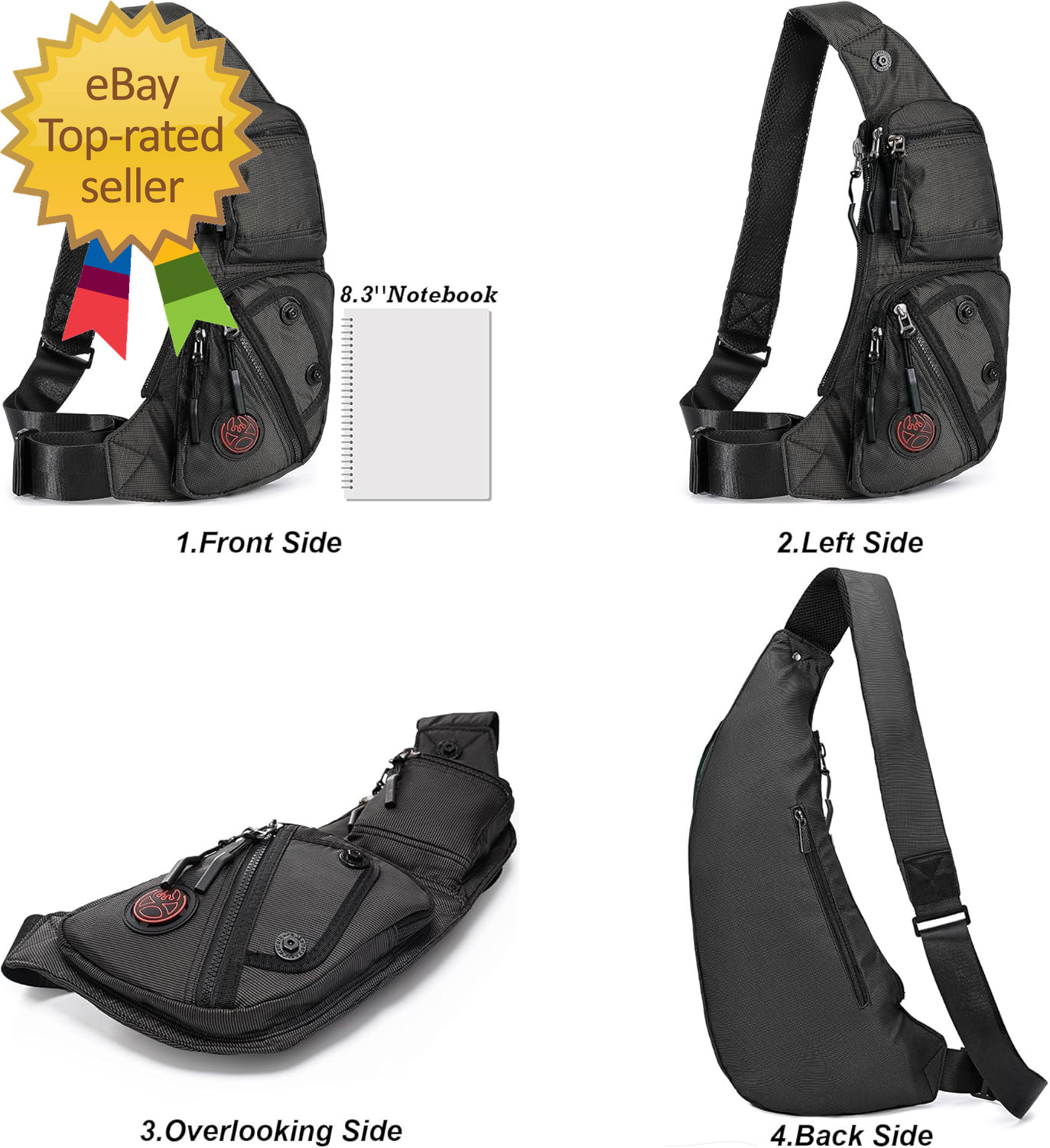 Sling Bag Chest Shoulder Backpack Crossbody Bags Casual Daypack for Men Women