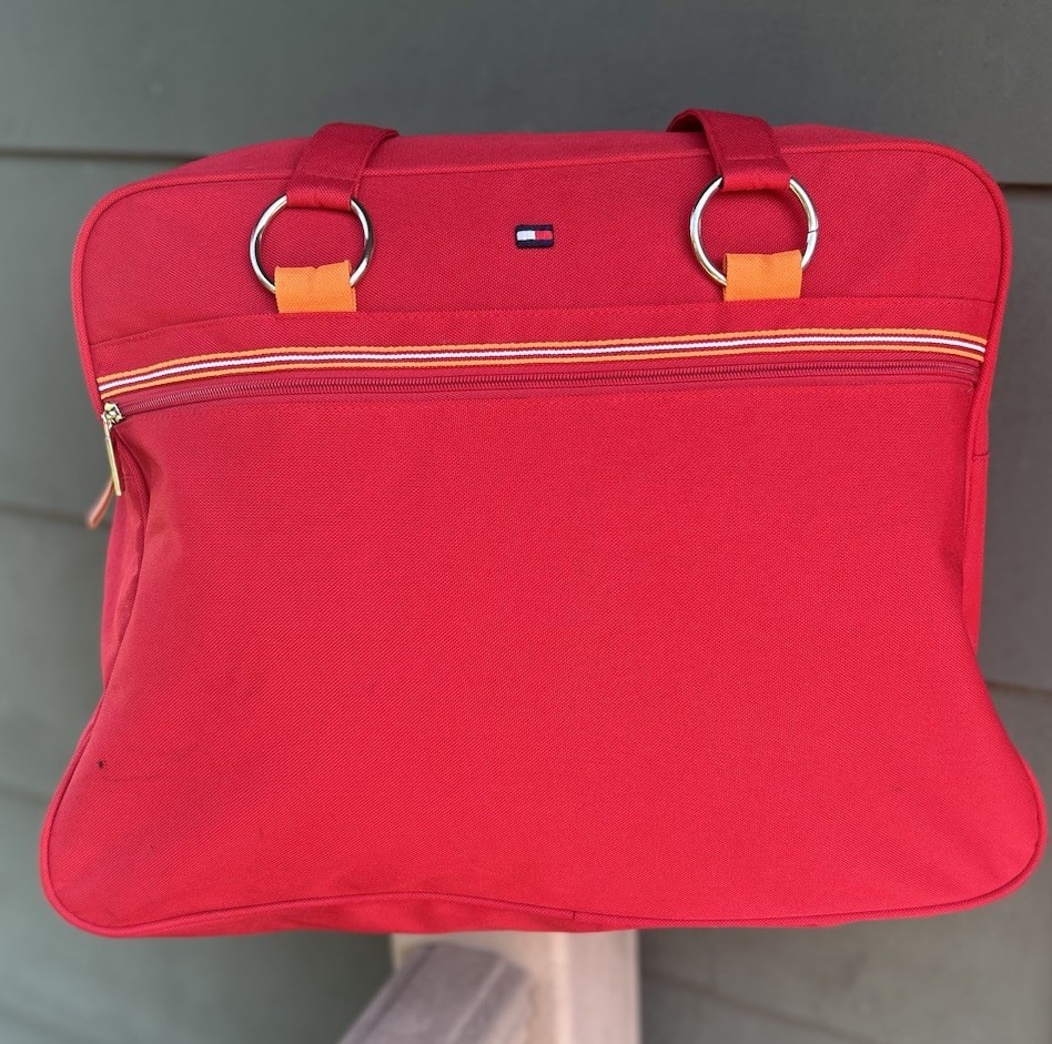 VINTAGE 90’s Tommy Hilfiger Duffle Bag Flag Vibrant Color Weekend Bag See Photos