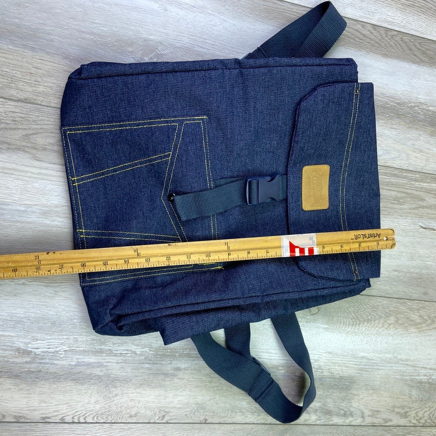 Jean Paul Gaultier Backpack Navy Blue Weekend Classic Dark Wash Denim Outdoors