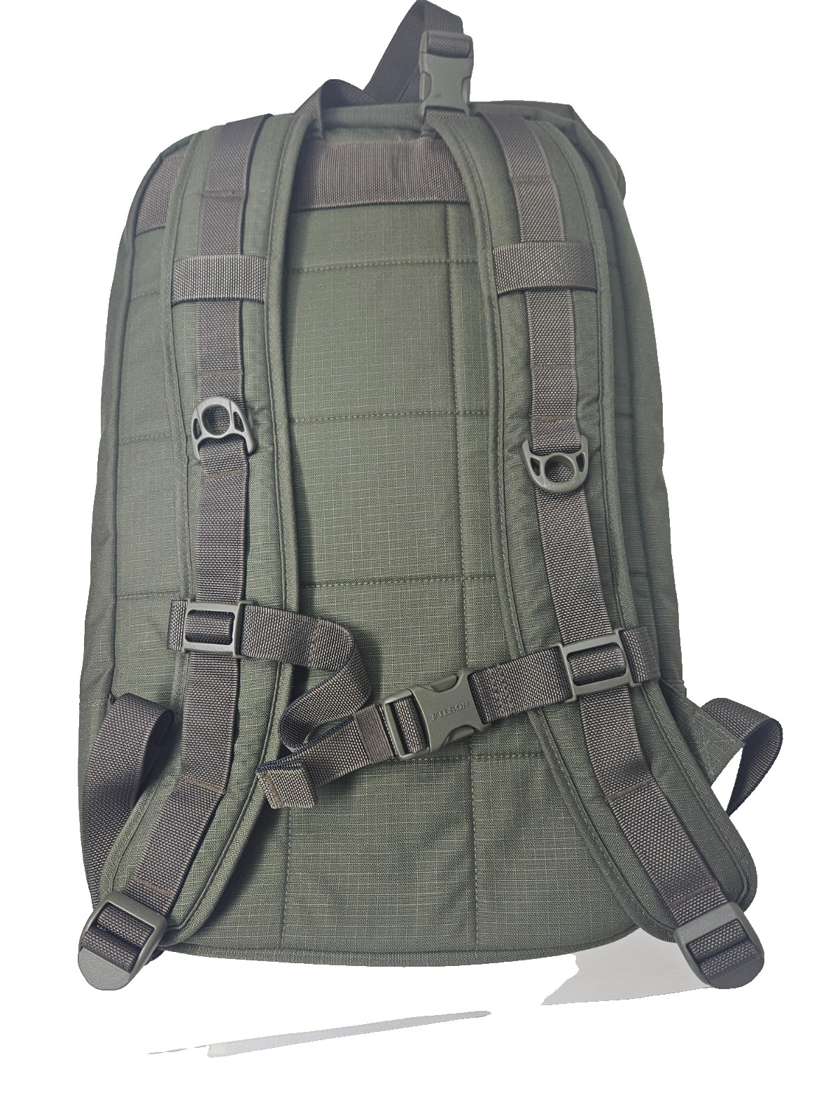 FILSON Ripstop Nylon Backpack Surplus Green Lightweight Padded Straps Hiking
