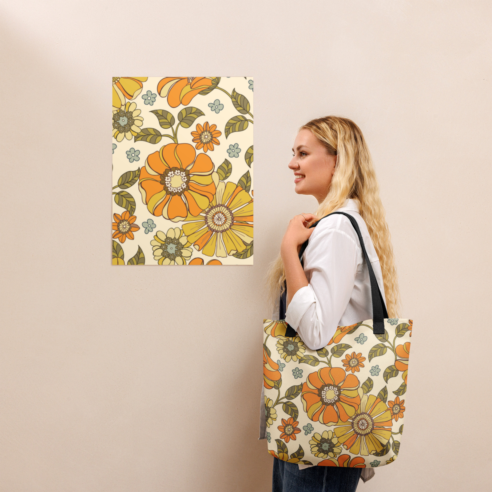 Patterned Flower Designer Tote bag